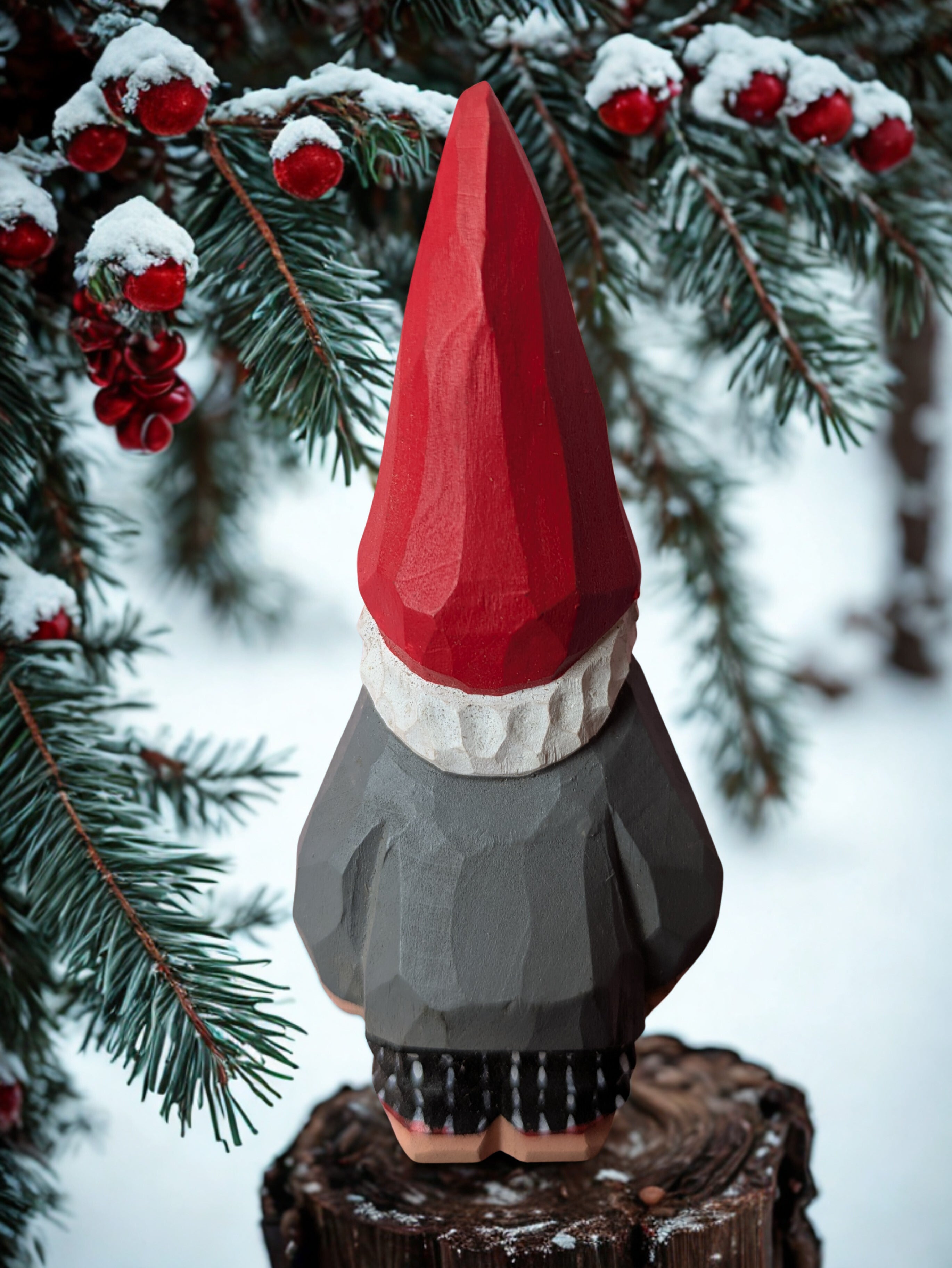 Handmade Wooden Mini Santa Claus Figurine