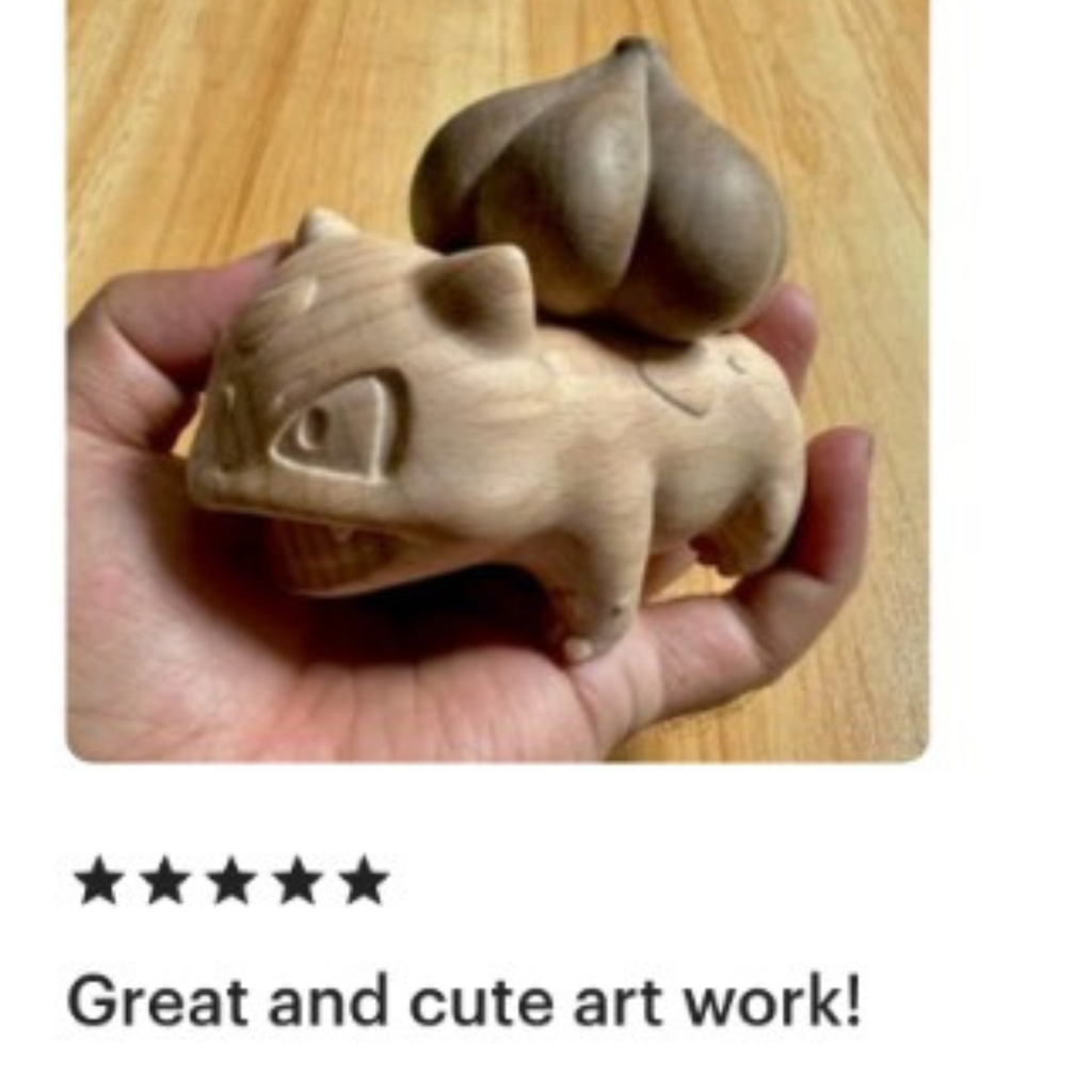 Handmade Wooden Bulbasaur Planter Monster