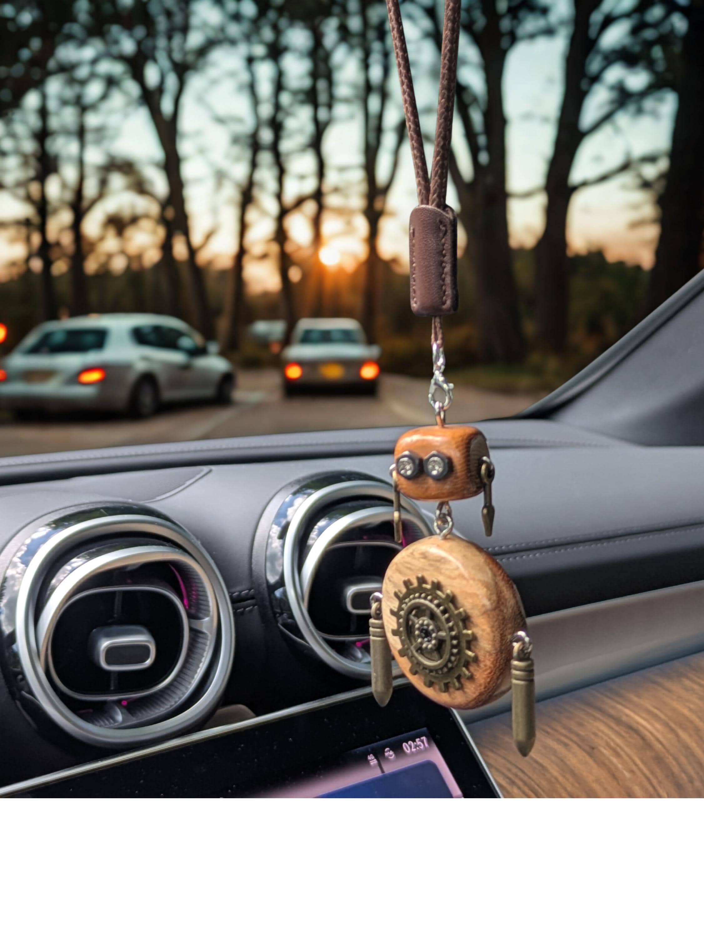 Mechanical Robot Rearview Mirror Accessory | Steampunk Style Bag Charm