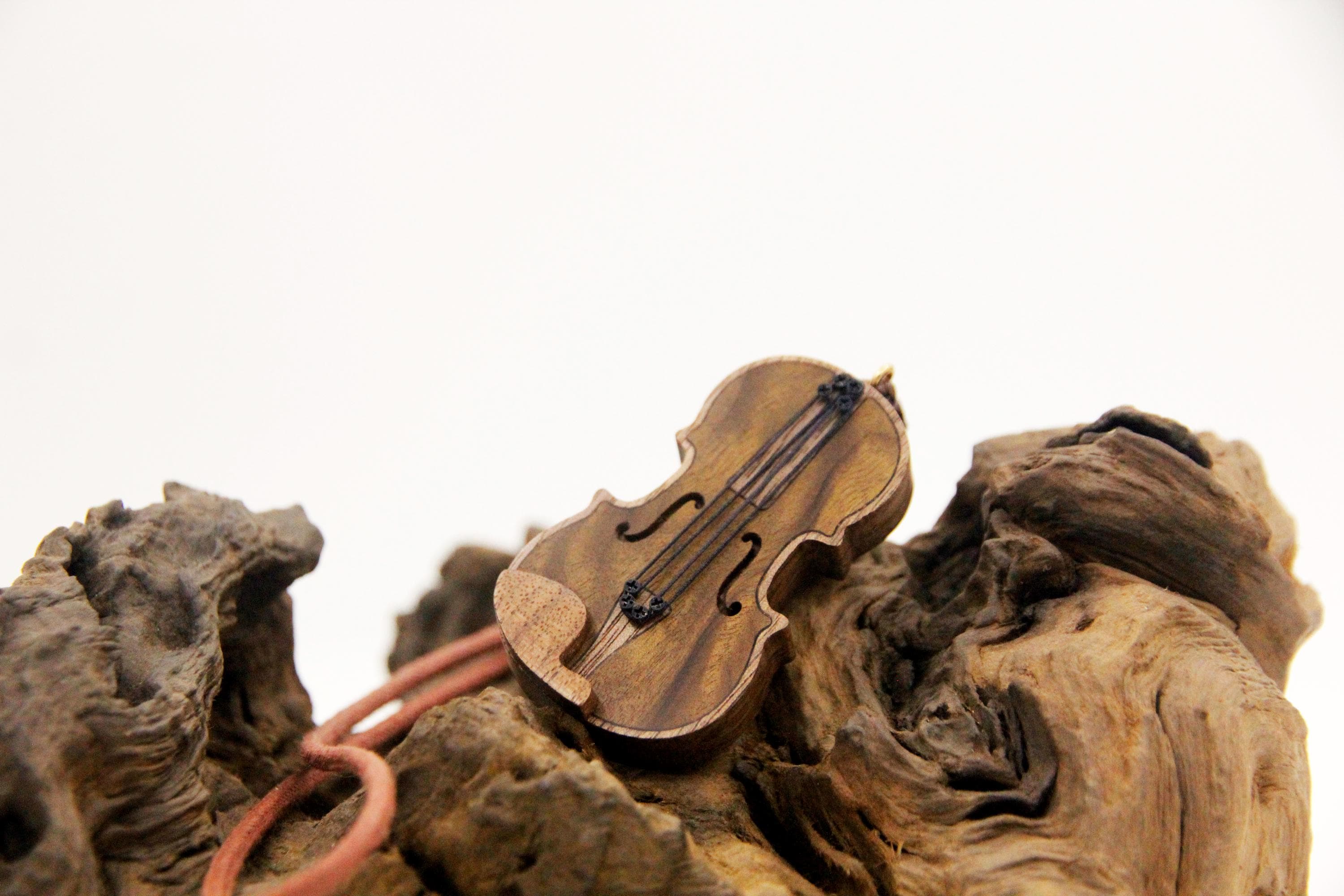 Handmade Wooden Mini Violin Charm | Gift For Music Lover Or Violinist