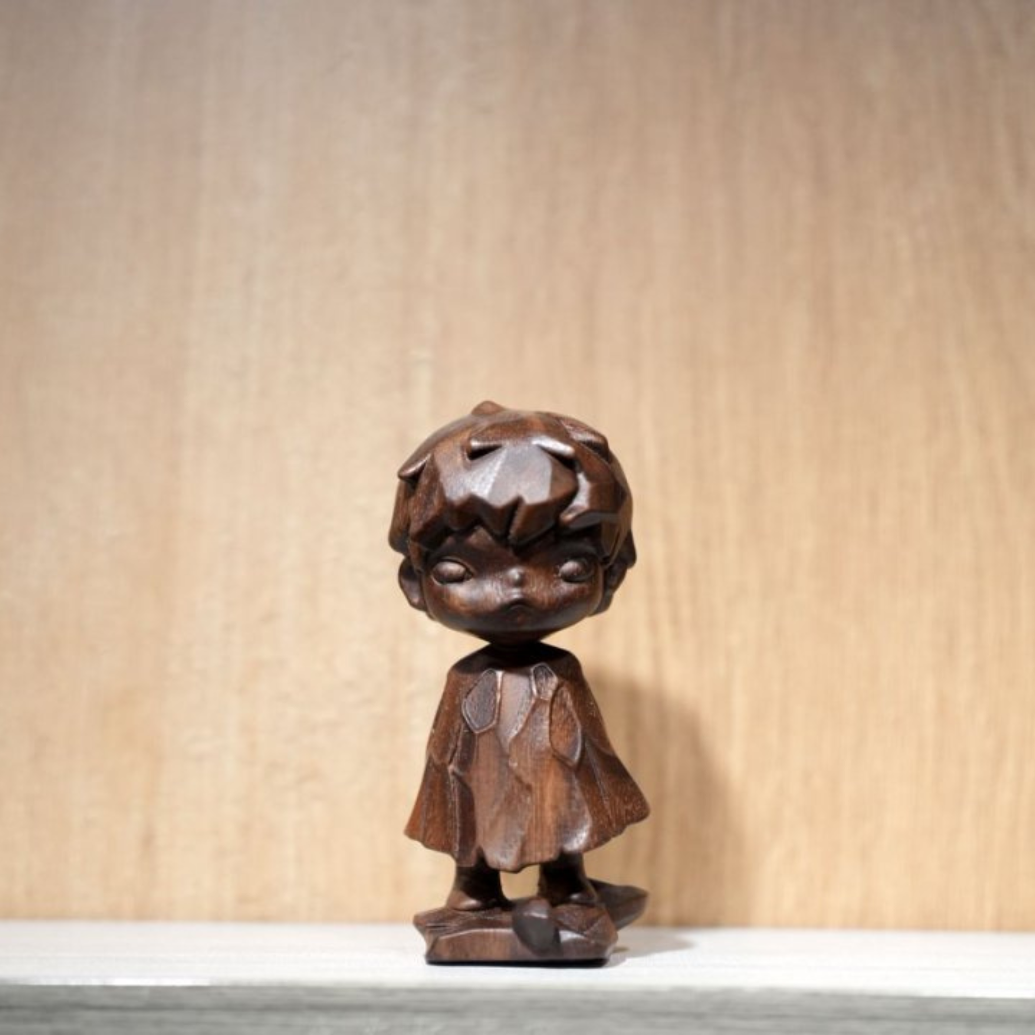 Handmade Wooden Stylized Hirono Child Sculpture