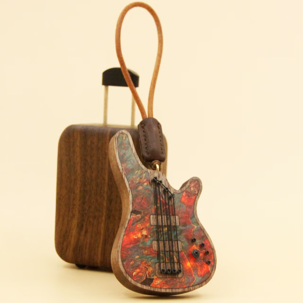 Handmade Wooden Mini Colorful Bass Charm