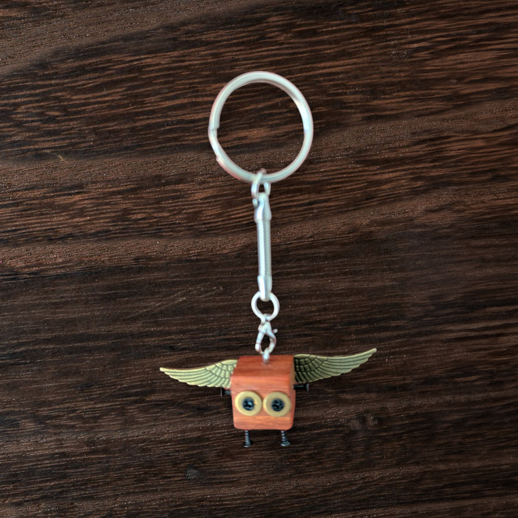 Mini Wooden Steampunk Mechanical Robot Keychain | Cute Gift For Him