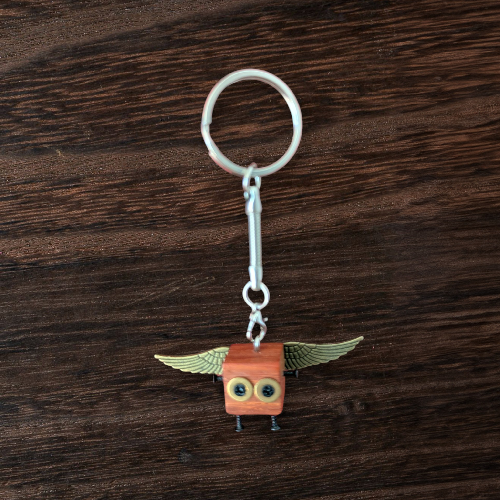 Mini Wooden Steampunk Mechanical Robot Keychain | Cute Gift For Him