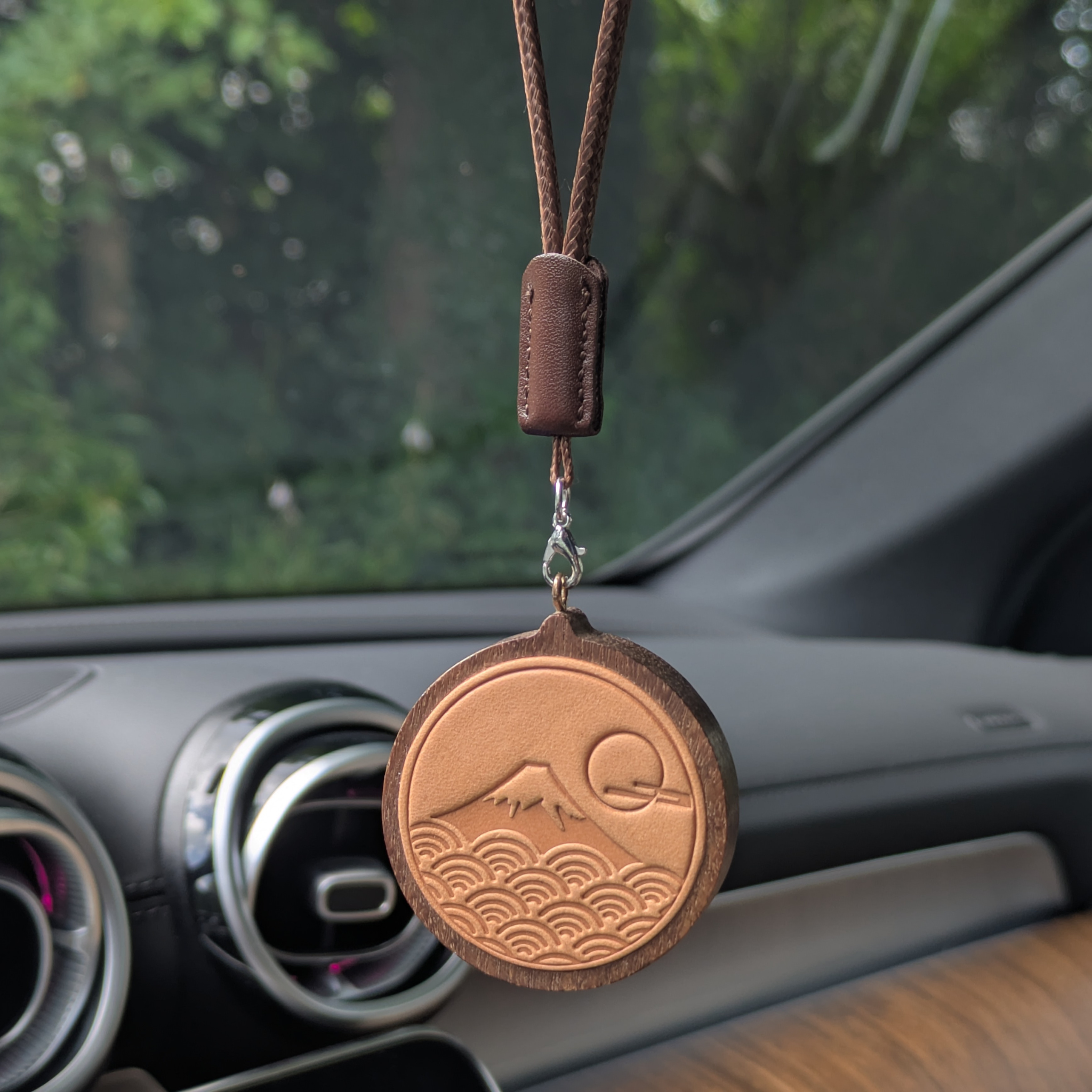 Handmade Japan Fuji Mountain Wooden Car Charm | Minimalist Gift