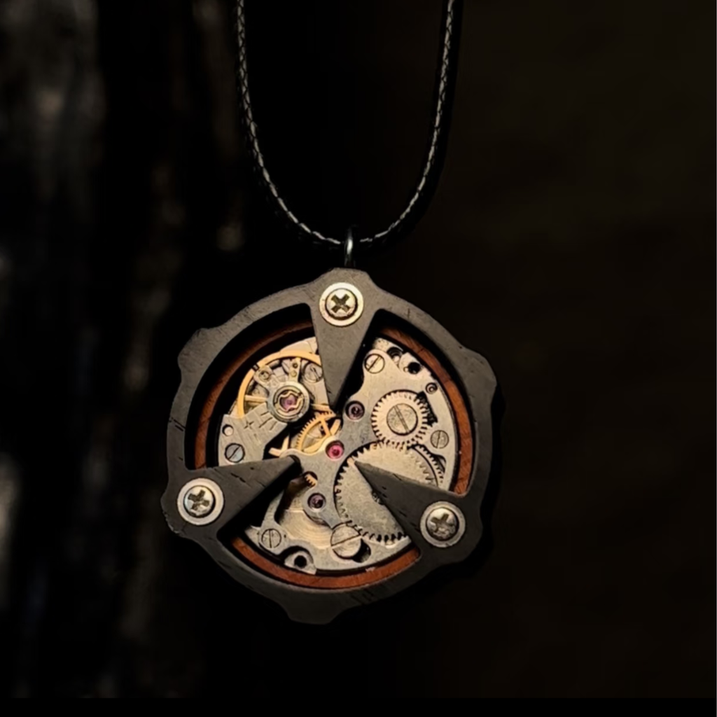 Wooden Industrial Punk Style Car Charm | Unique Gift For Boyfriend