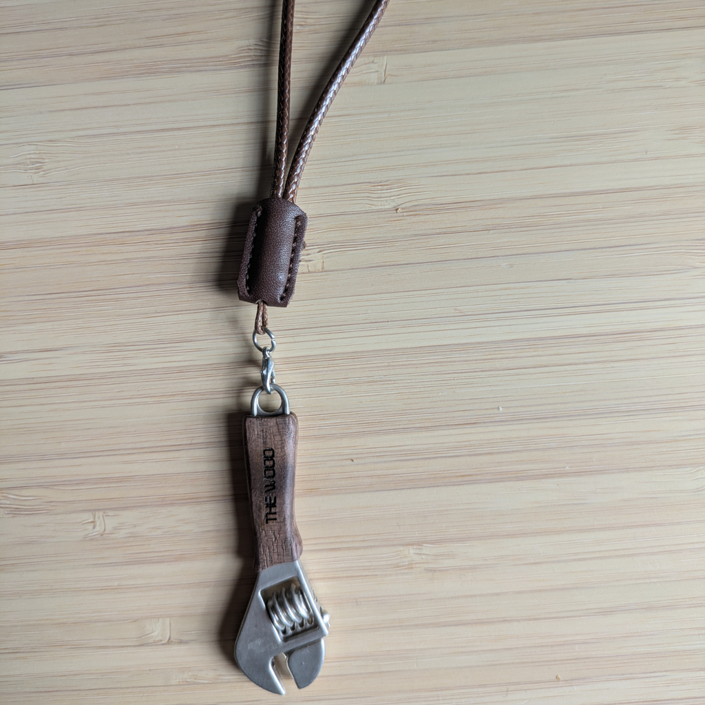 Handmade Wooden Miniature Wrench Keychain | Quirky Desk Accessory