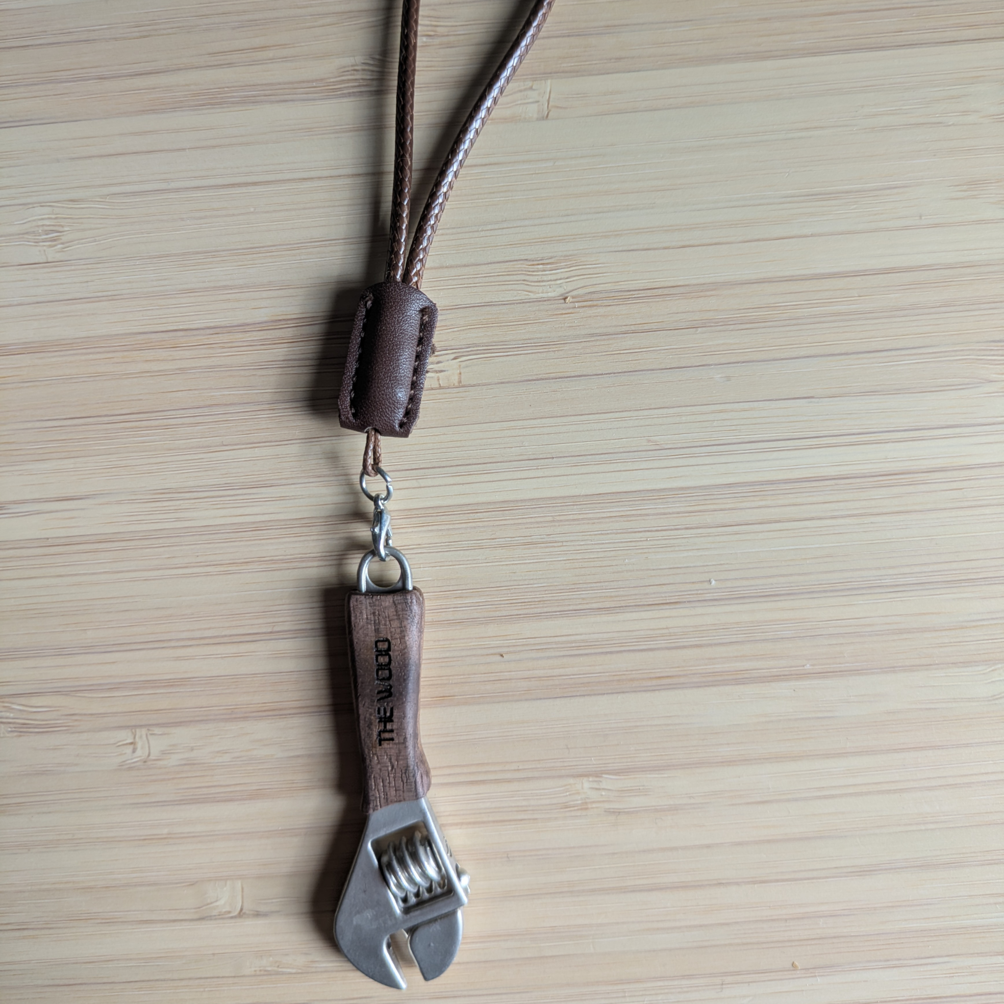 Handmade Wooden Miniature Wrench Keychain | Quirky Desk Accessory