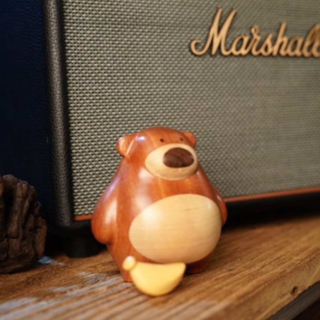 Handcrafted Walnut Wood Banana Bear