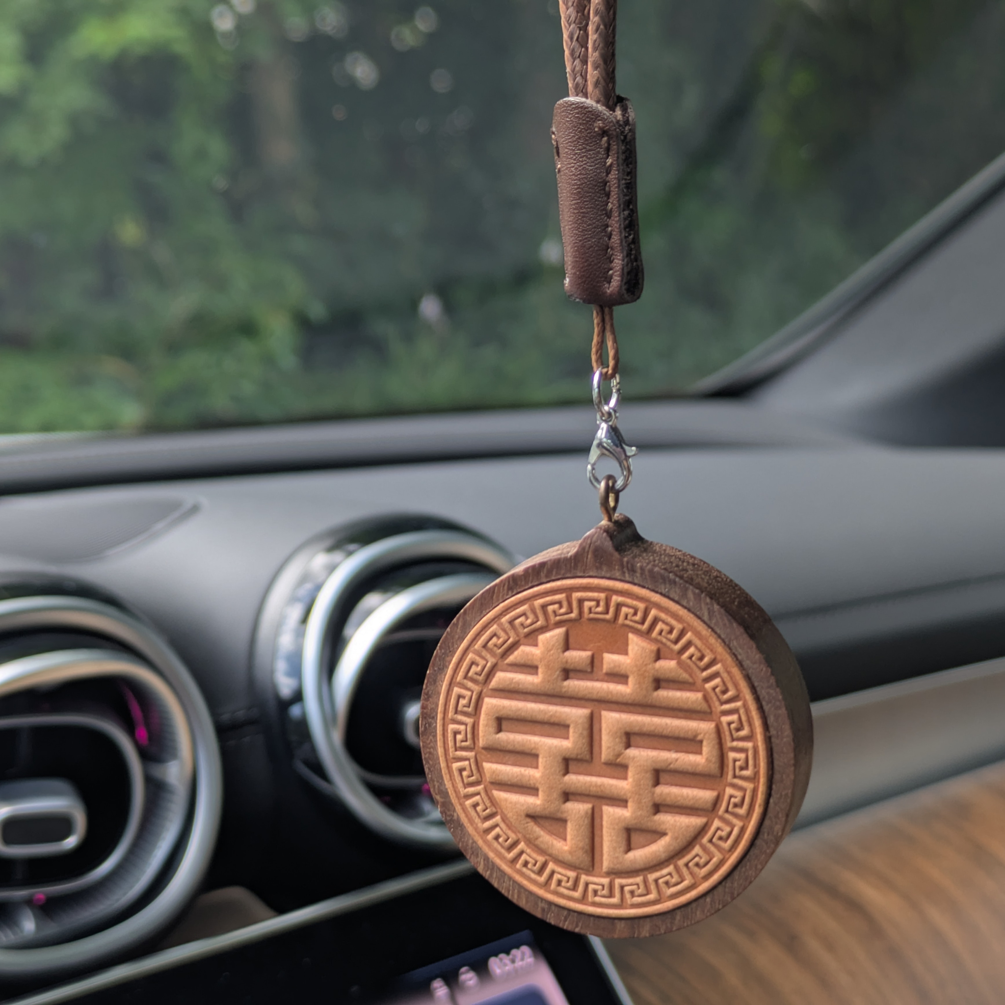 Handmade Wooden Double Happiness 喜喜 Round Ornament | Cultural Gift