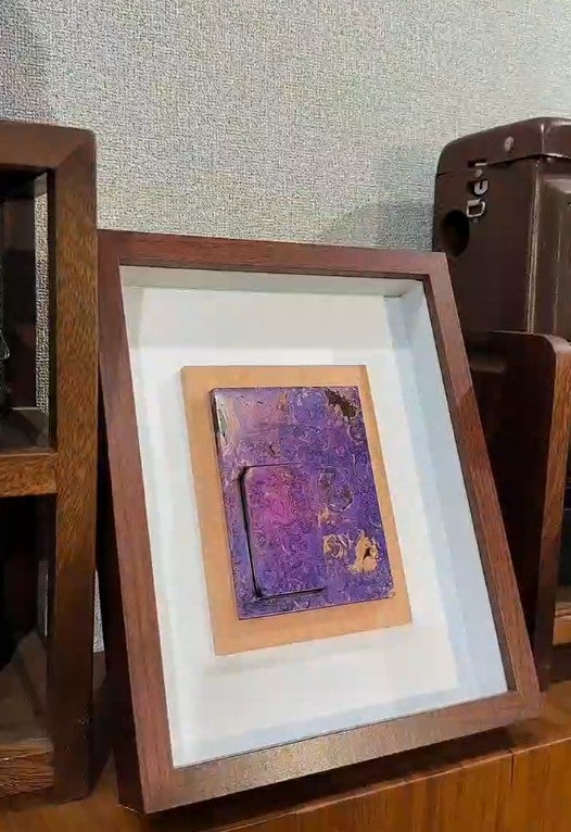 Handmade Wooden Painting With Built-in Lighter | Unique Art & Design
