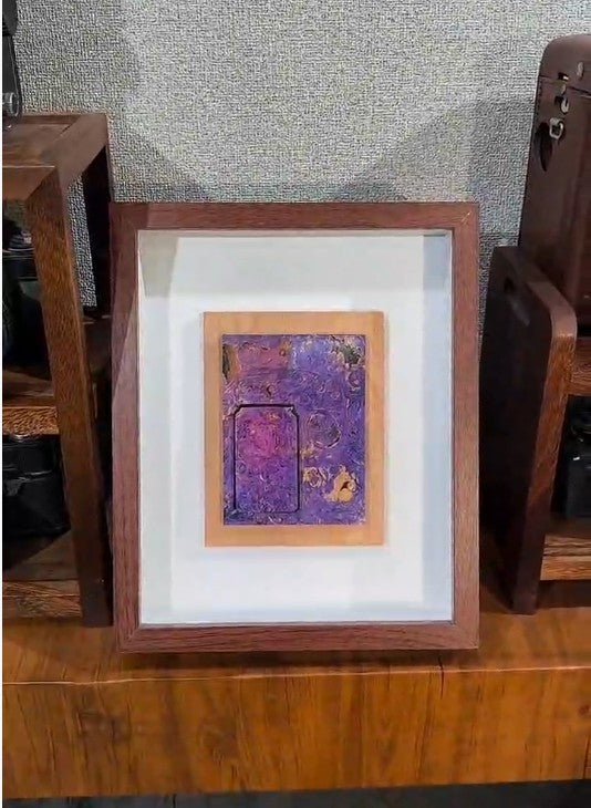 Handmade Wooden Painting With Built-in Lighter | Unique Art & Design