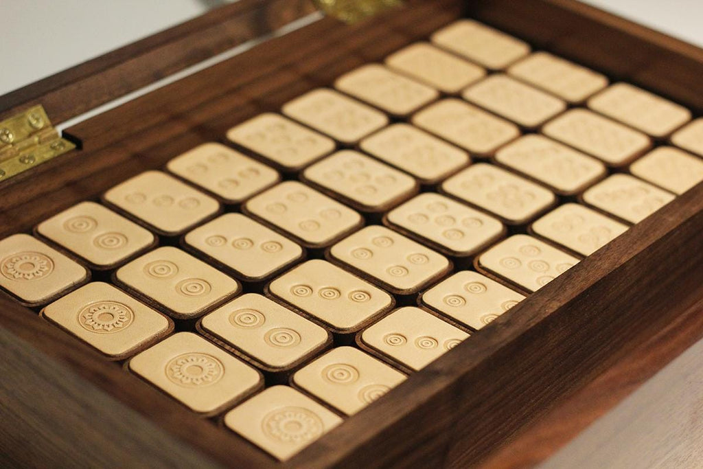 Handmade Wooden Mahjong Set | 144 Tiles Three Suits Characters