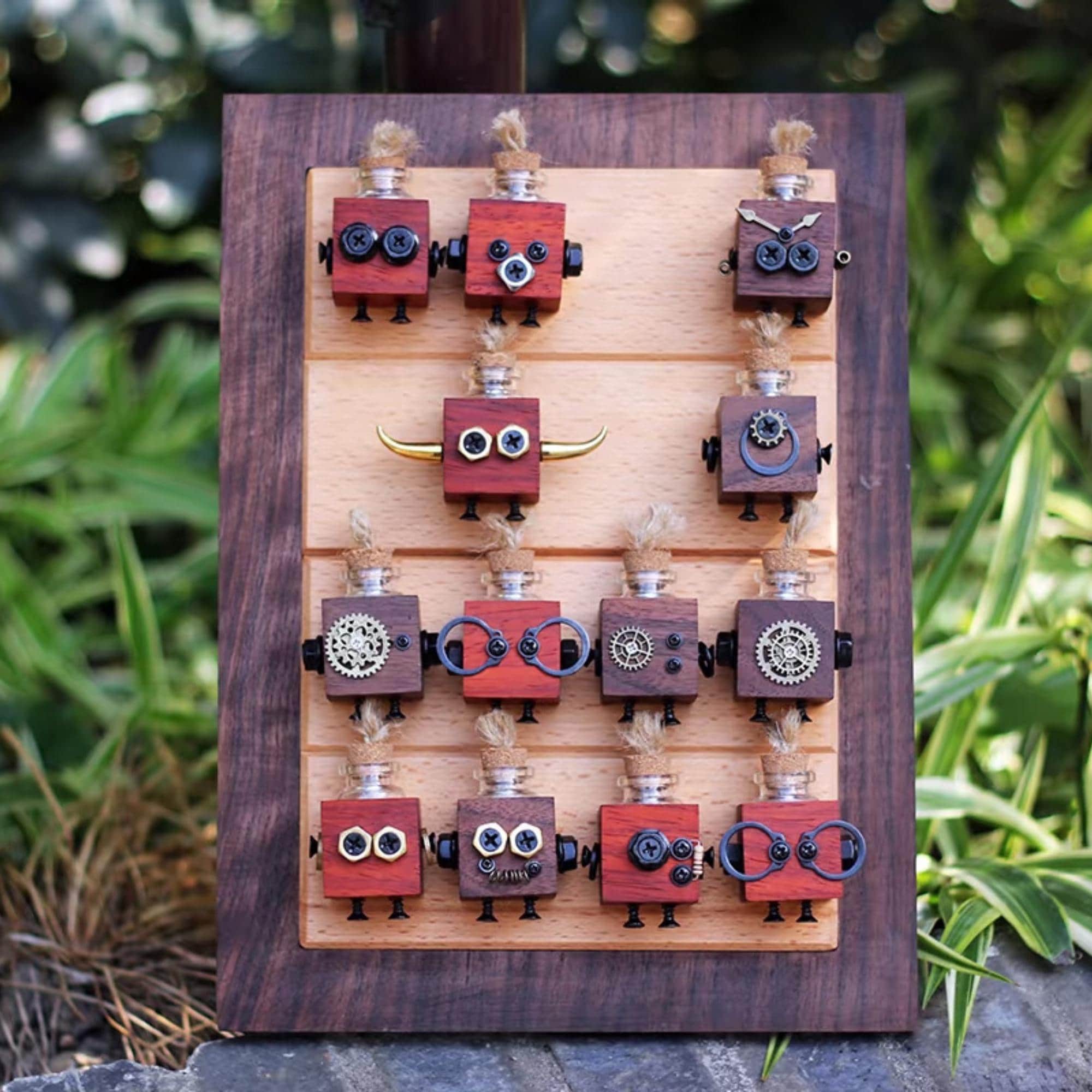 Wooden Steampunk Robot Car Essential Oils Diffuser | Car Accessory