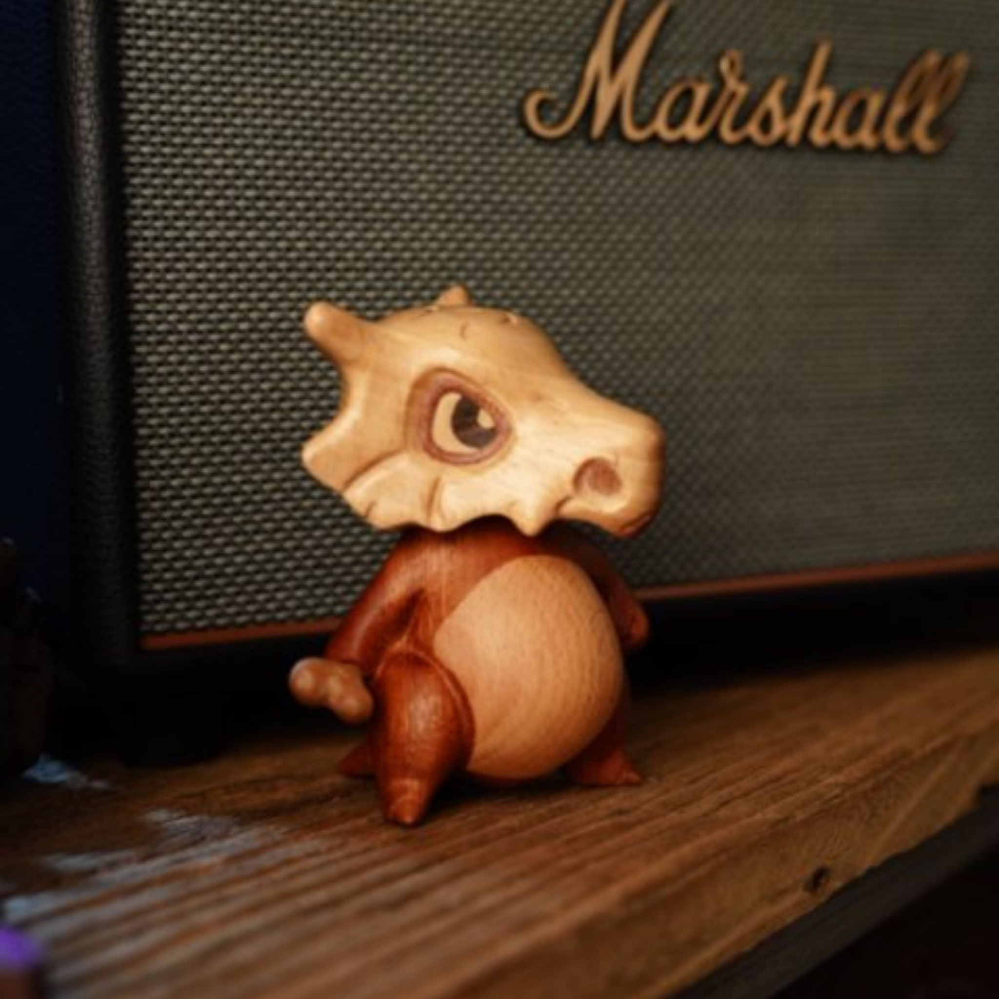 Handmade Wooden Cubone Figurine