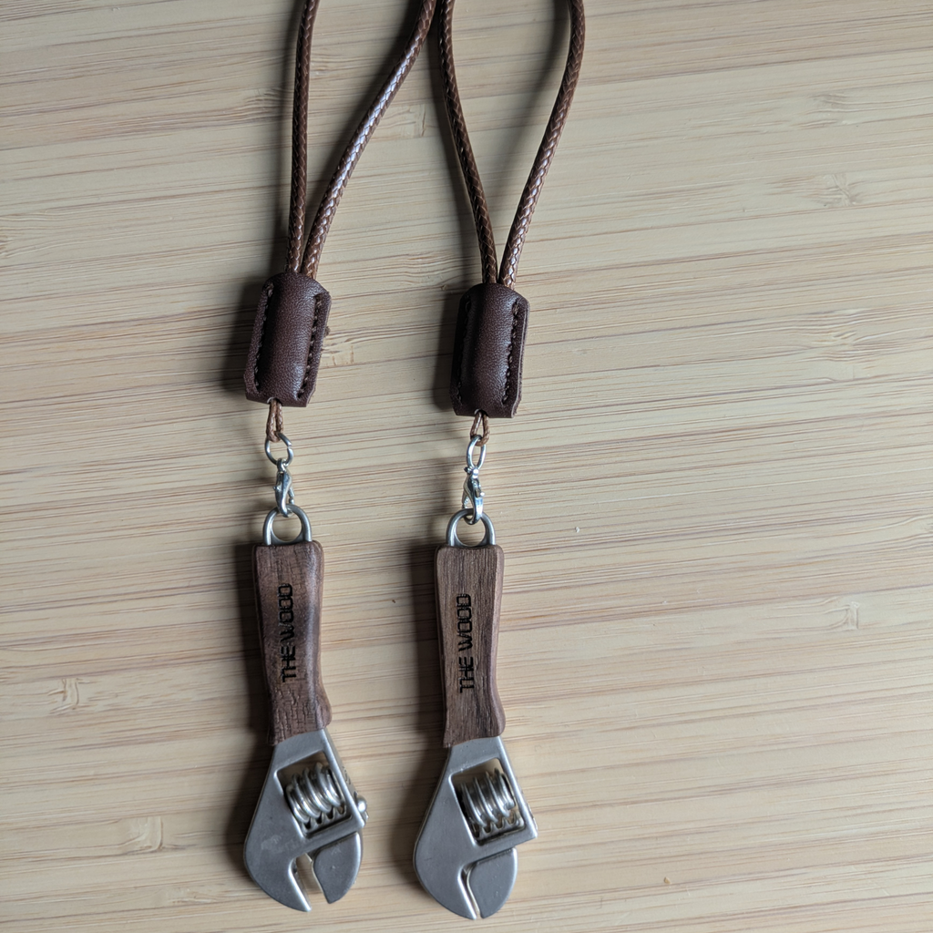 Handmade Wooden Miniature Wrench Keychain | Quirky Desk Accessory