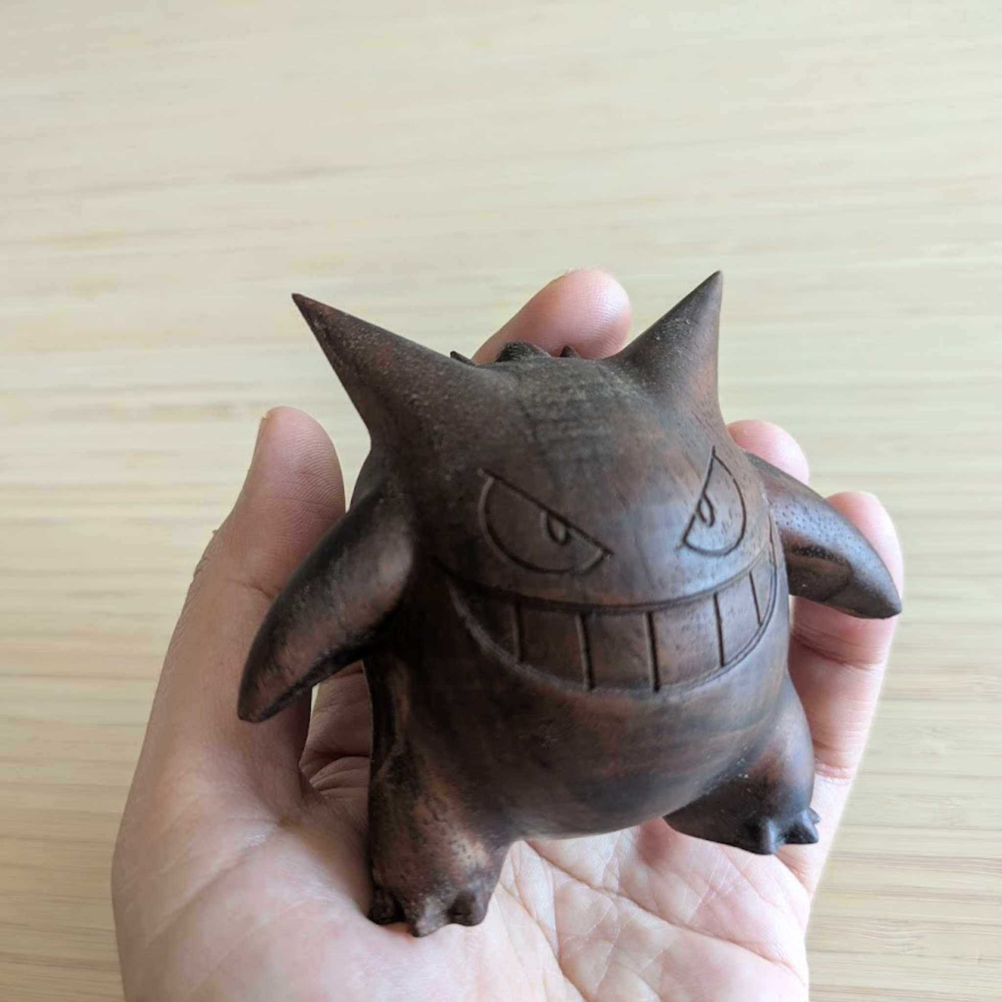 Handmade Wooden Gengar 