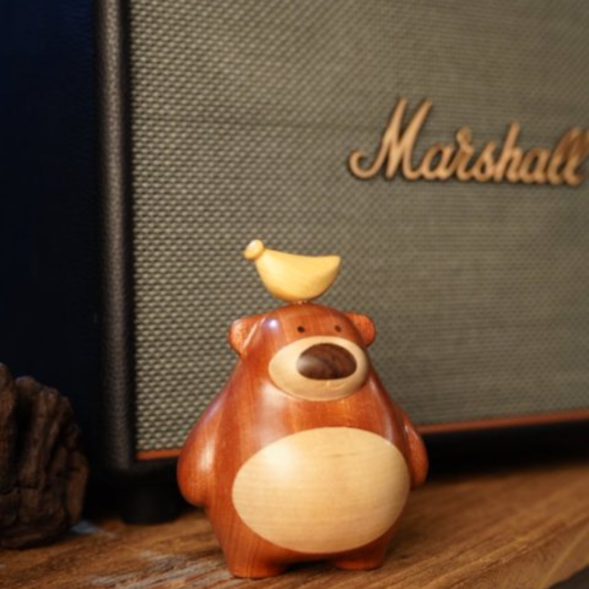 Handcrafted Walnut Wood Banana Bear