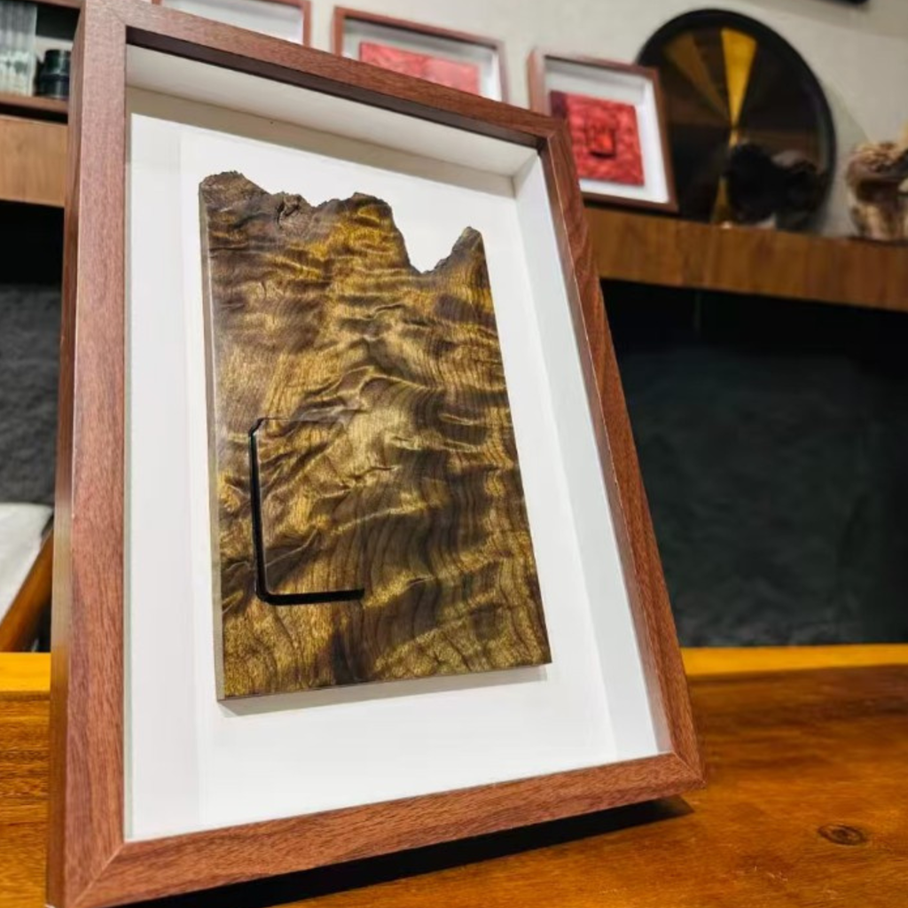 Handmade Wooden Painting With Built-in Lighter