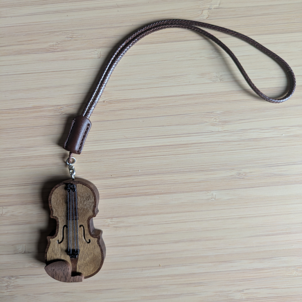 Handmade Wooden Mini Violin Charm | Gift For Music Lover Or Violinist