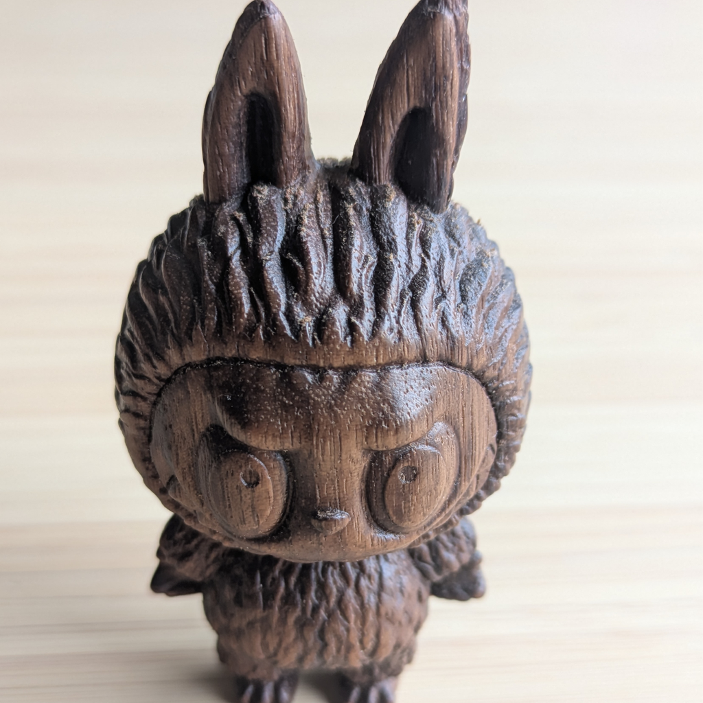 Handmade Wooden Labubu Figurine