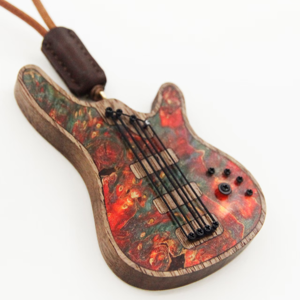 Handmade Wooden Mini Colorful Bass Charm