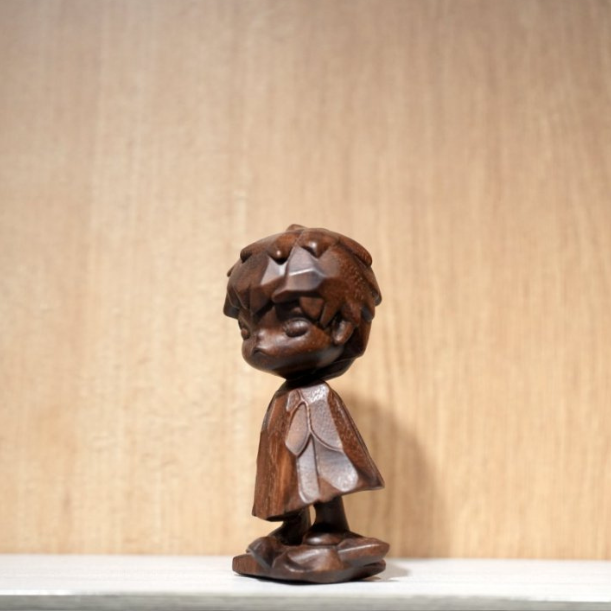 Handmade Wooden Stylized Hirono Child Sculpture