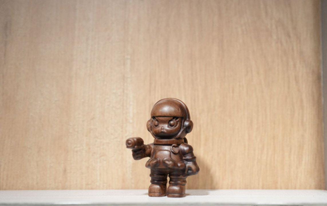 Handcrafted Wooden Big Eyes Momo Chibi-Style