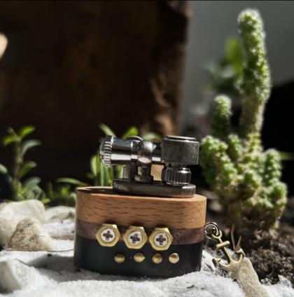 Handmade Wooden Lighter Submarine