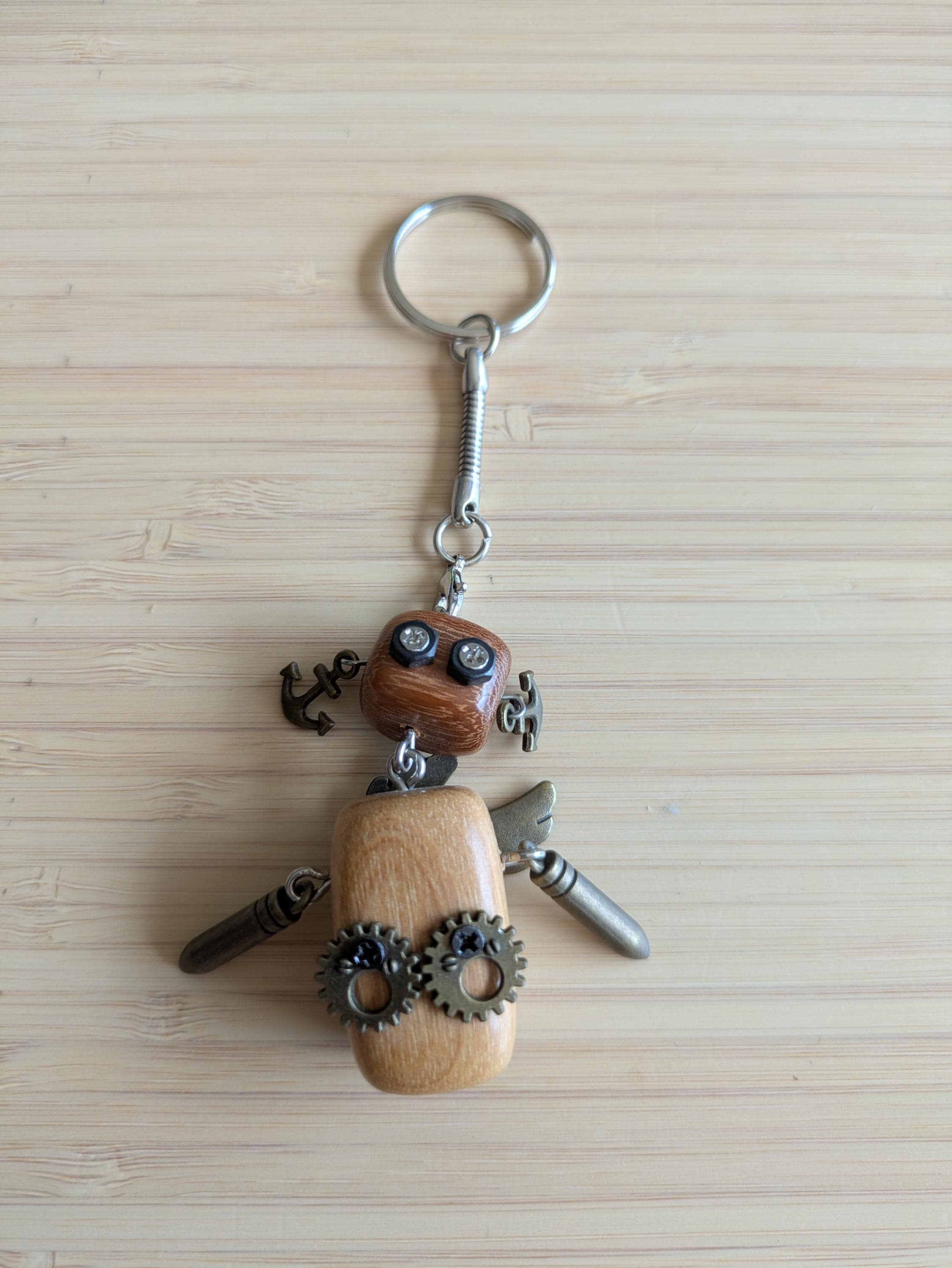 Mechanical Robot Rearview Mirror Accessory | Steampunk Style Bag Charm