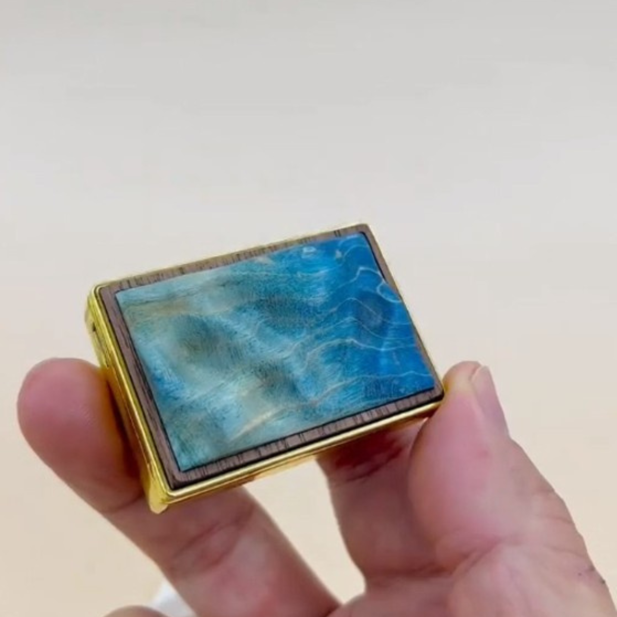 Handmade Wooden Ocean Blue Lighter