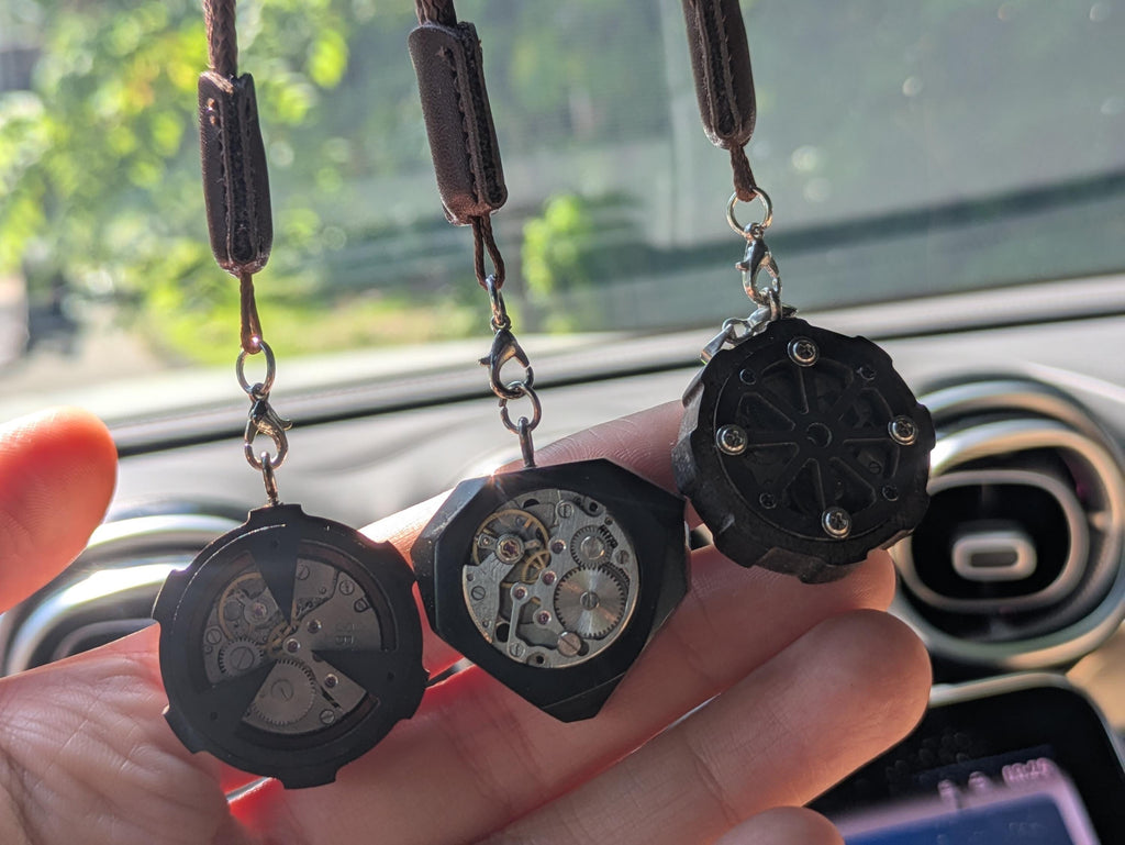 Wooden Industrial Punk Style Car Charm | Unique Gift For Boyfriend
