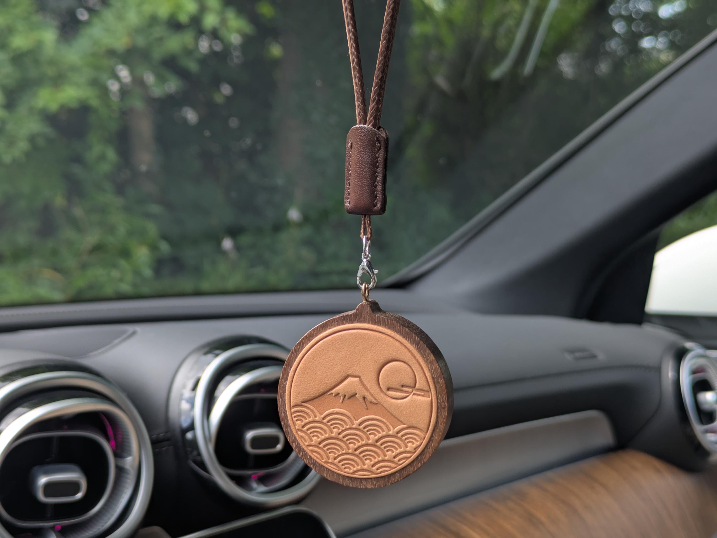 Handmade Japan Fuji Mountain Wooden Car Charm | Minimalist Gift