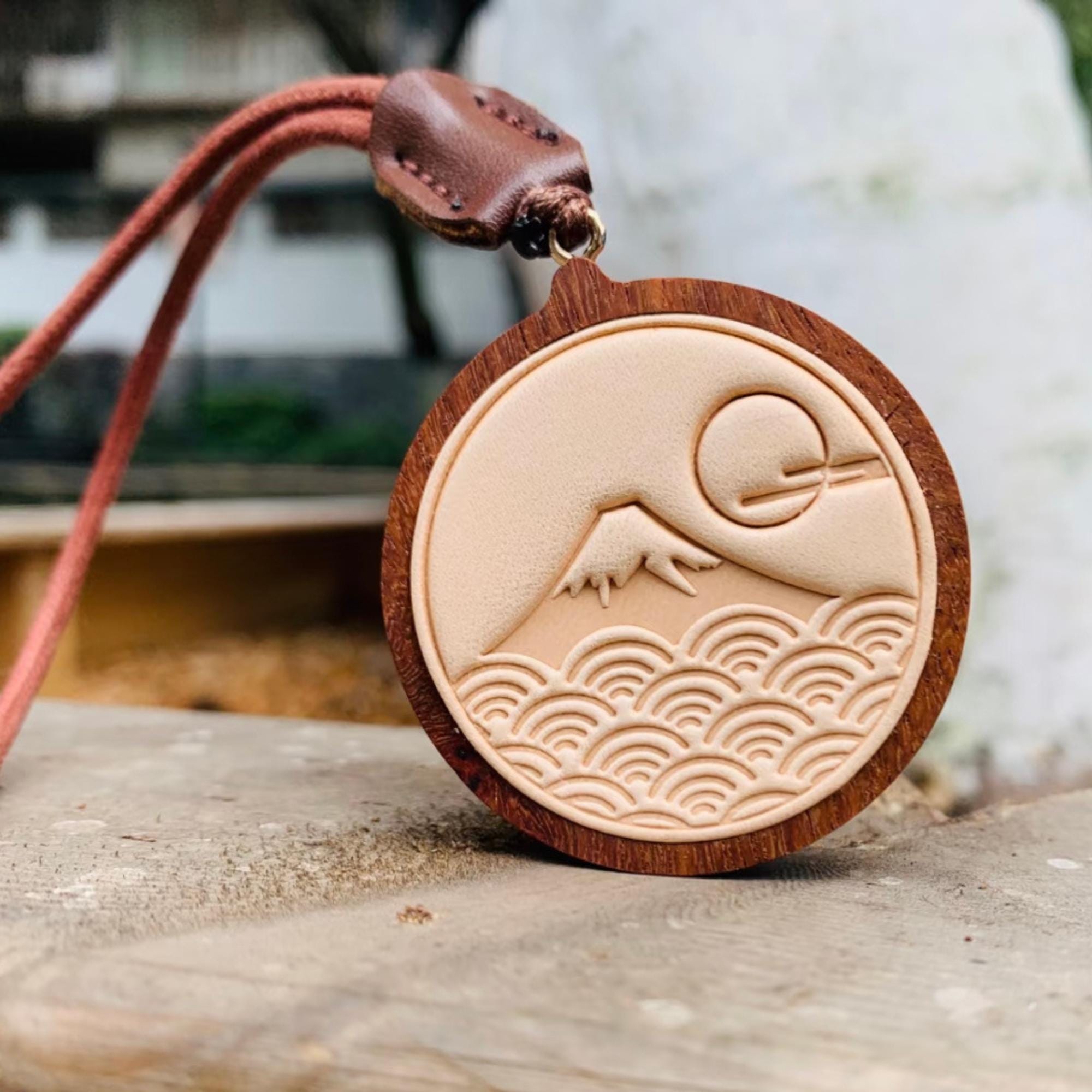 Handmade Japan Fuji Mountain Wooden Car Charm | Minimalist Gift