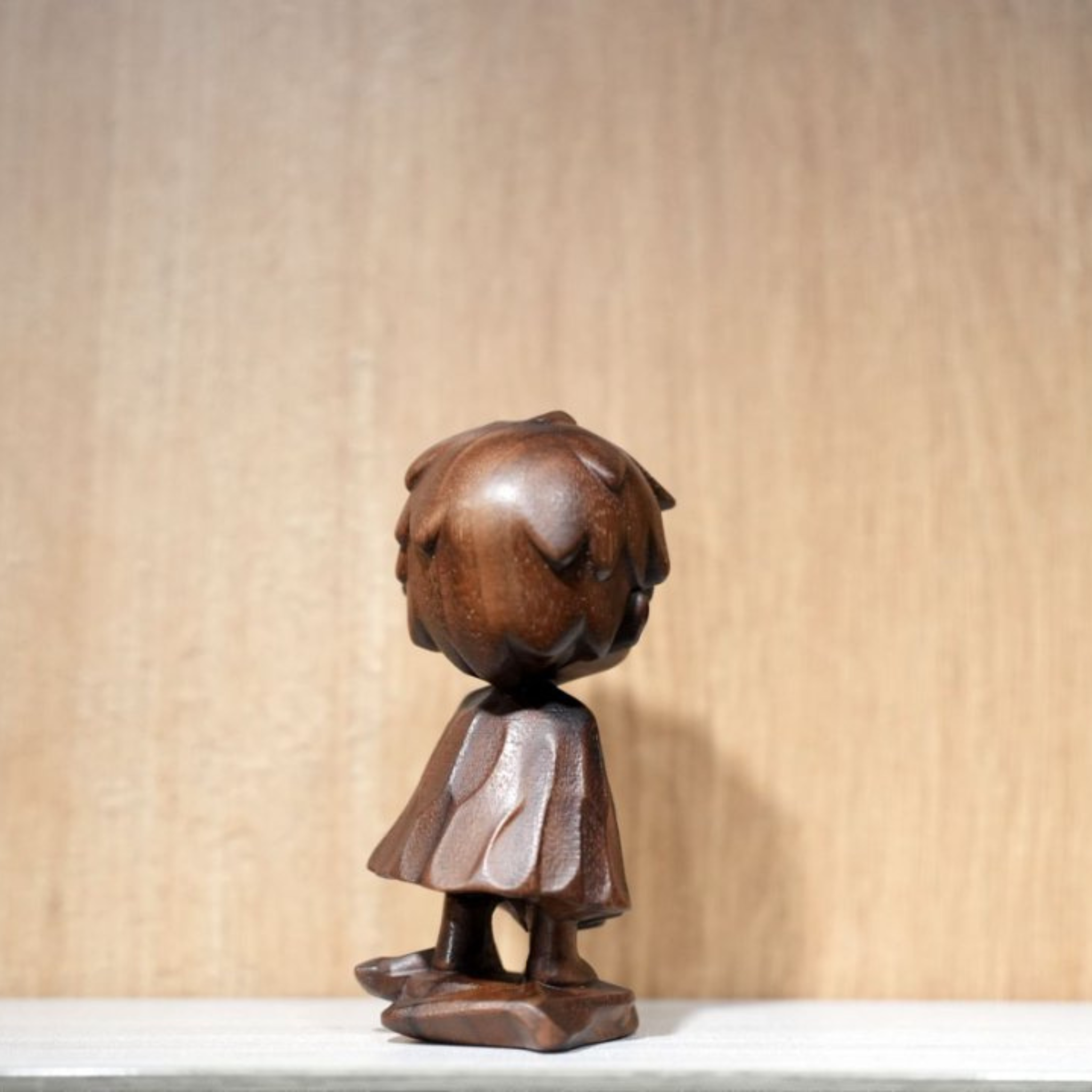 Handmade Wooden Stylized Hirono Child Sculpture