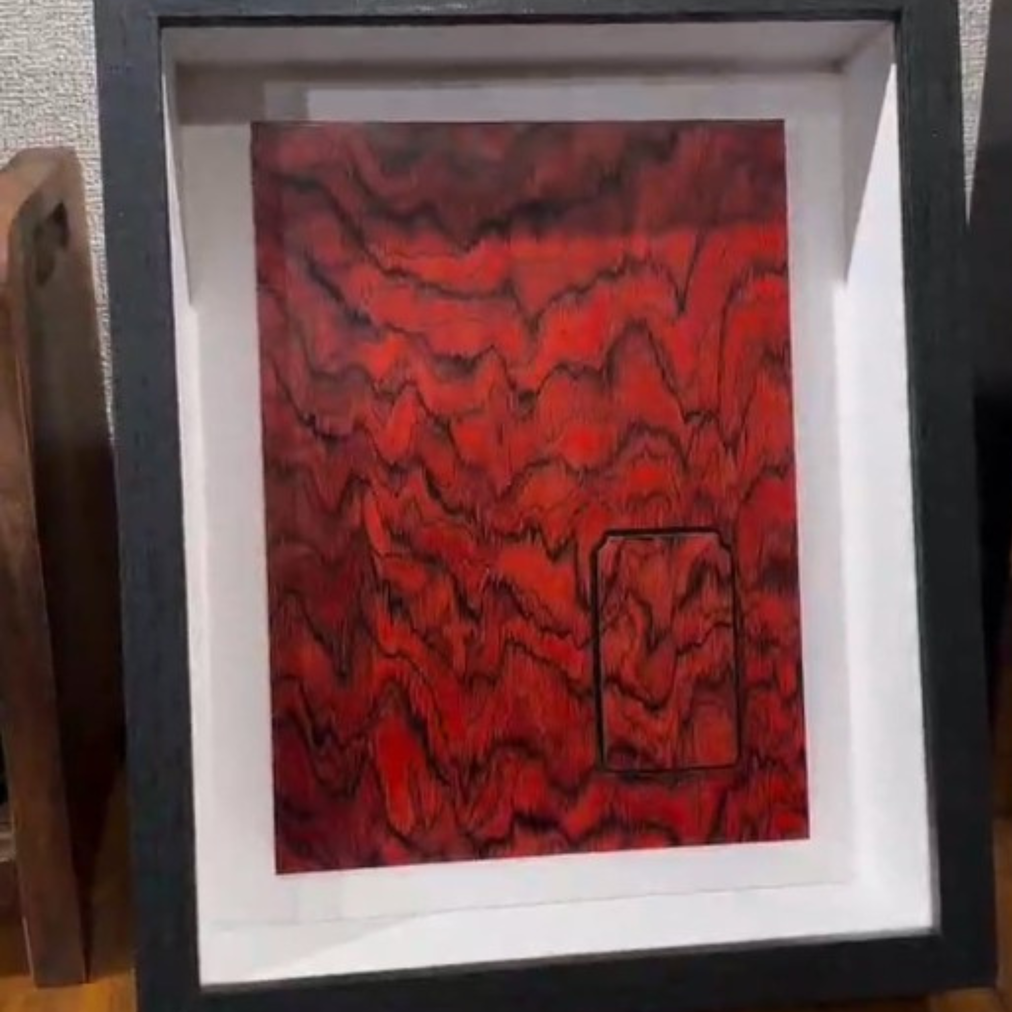 Handmade Wooden Painting With Built-in Lighter