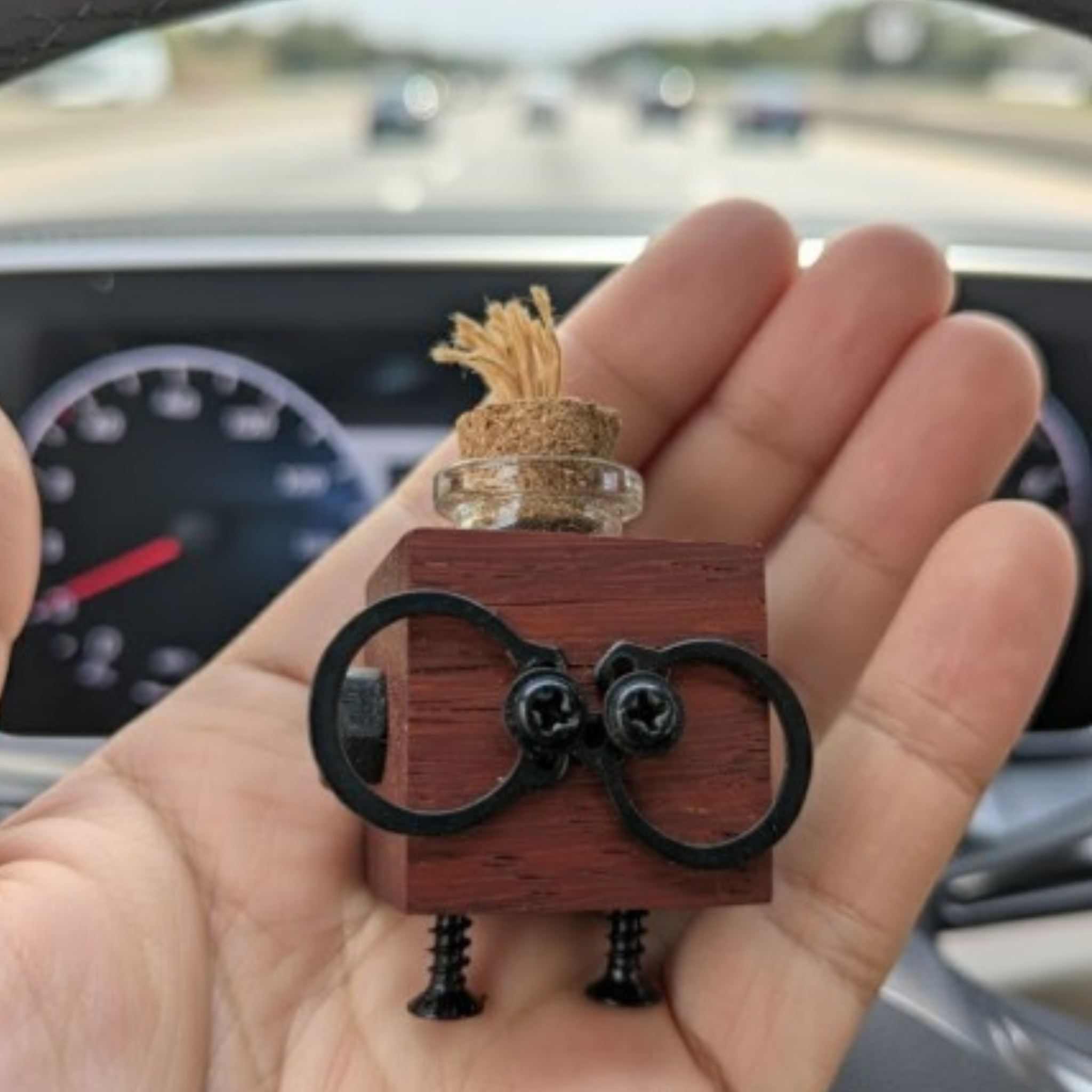Wooden Steampunk Robot Car Essential Oils Diffuser | Car Accessory