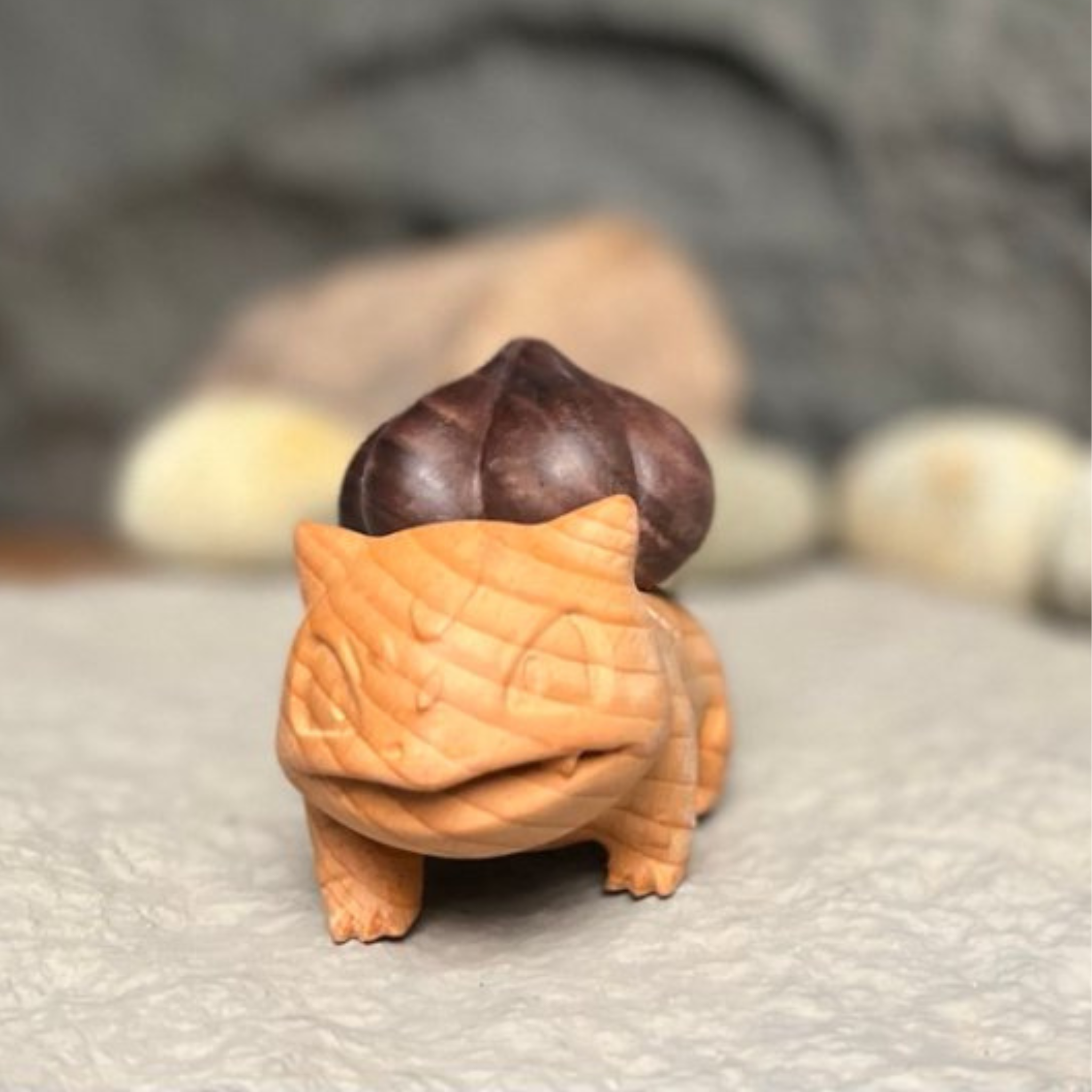 Handmade Wooden Bulbasaur Planter Monster