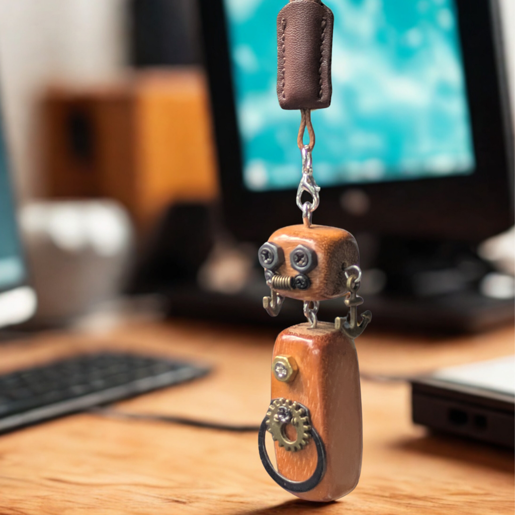 Mechanical Robot Car Rearview Mirror Accessory | Steampunk Style Bag Charm