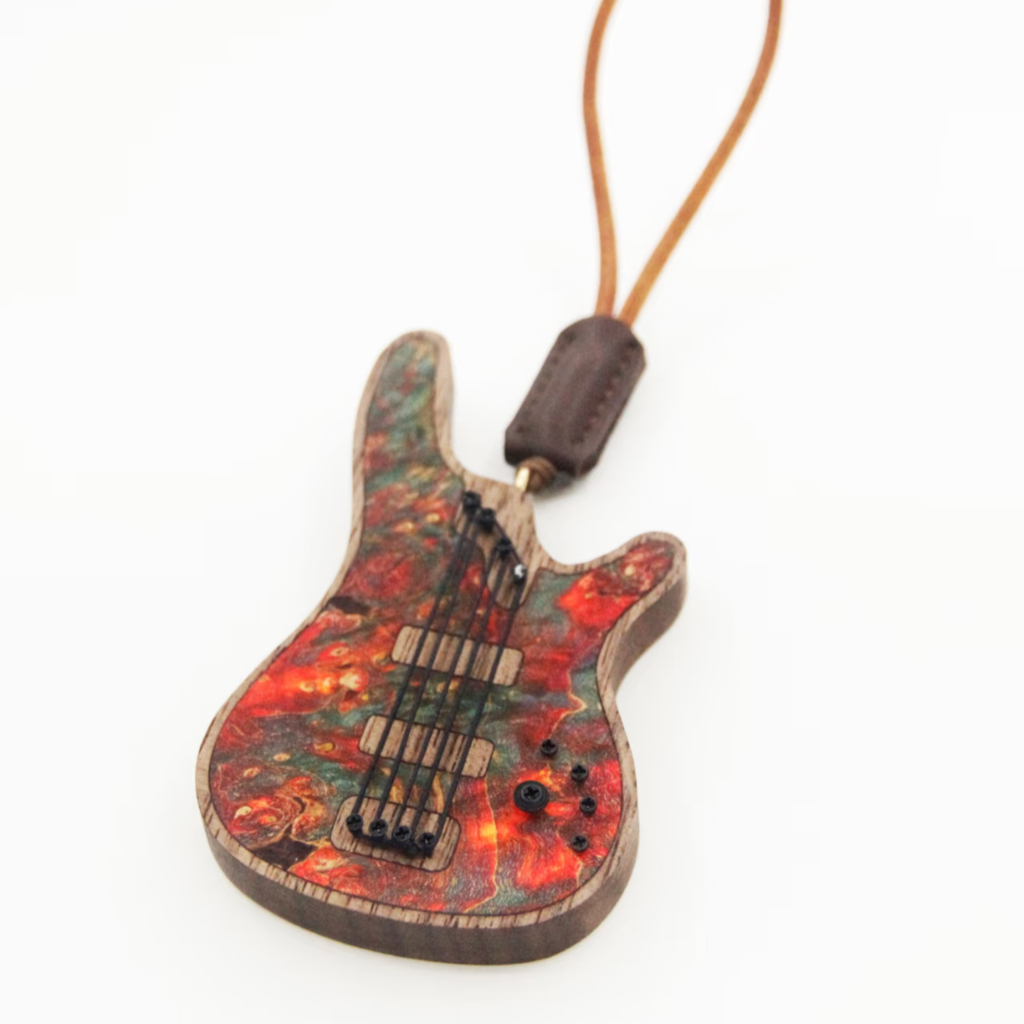 Handmade Wooden Mini Colorful Bass Charm
