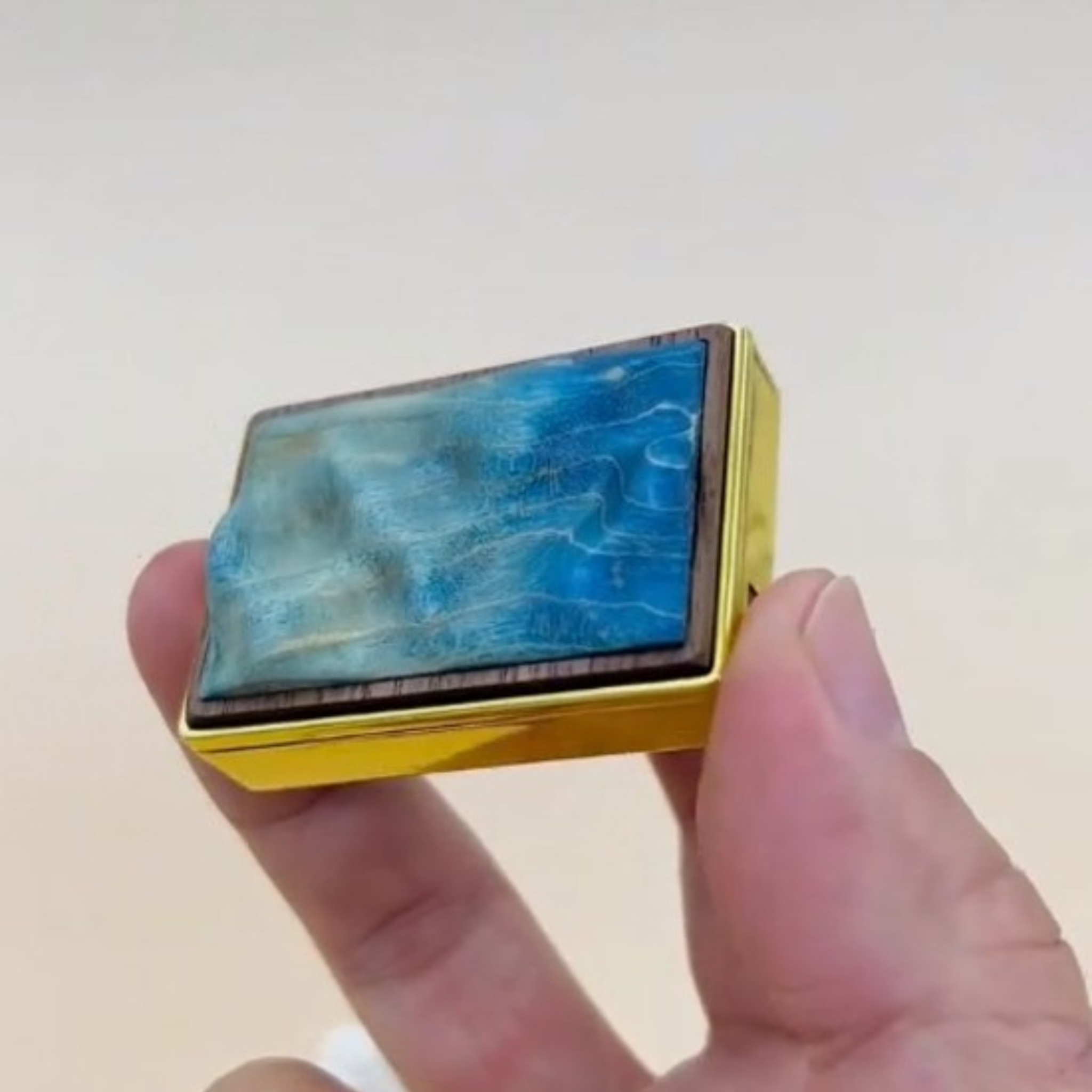Handmade Wooden Ocean Blue Lighter