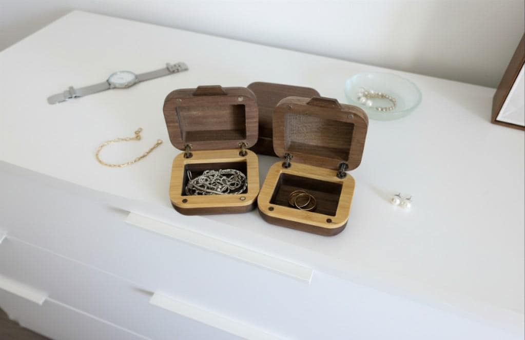 Handmade Wooden Mini Suitcase Jewelry Box | Cute Holiday Gift For Her