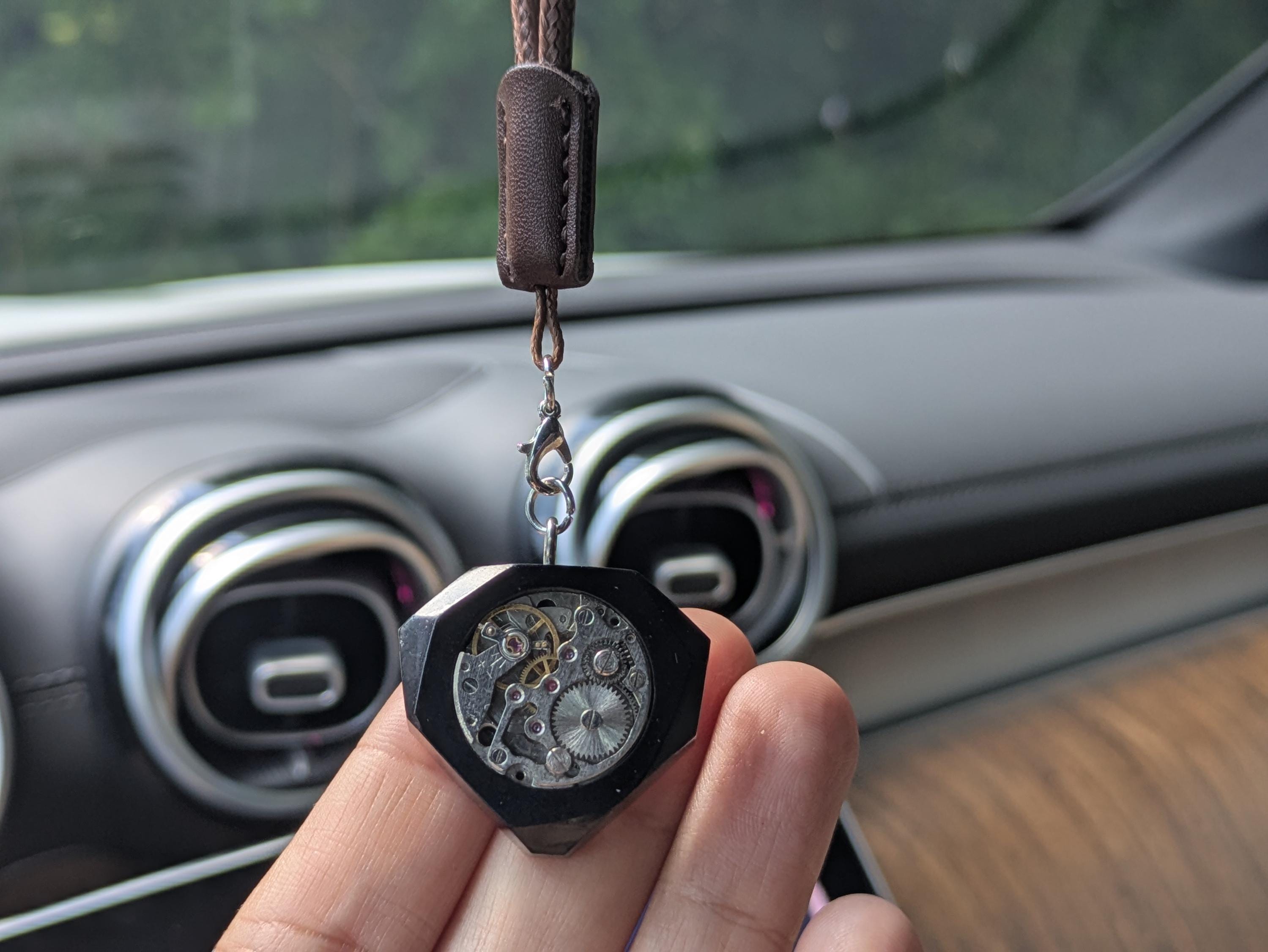 Wooden Industrial Punk Style Car Charm | Unique Gift For Boyfriend