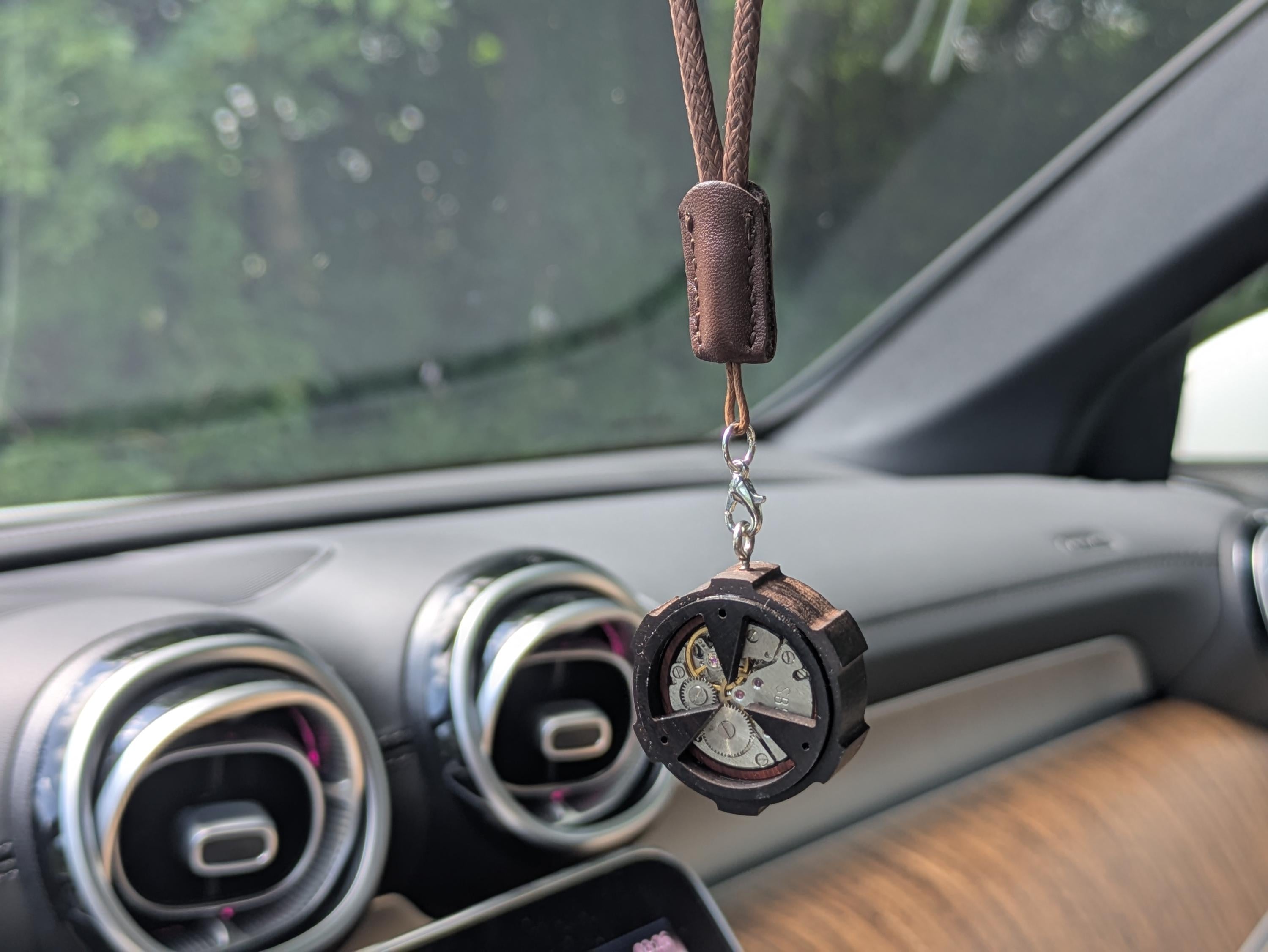 Wooden Industrial Punk Style Car Charm | Unique Gift For Boyfriend