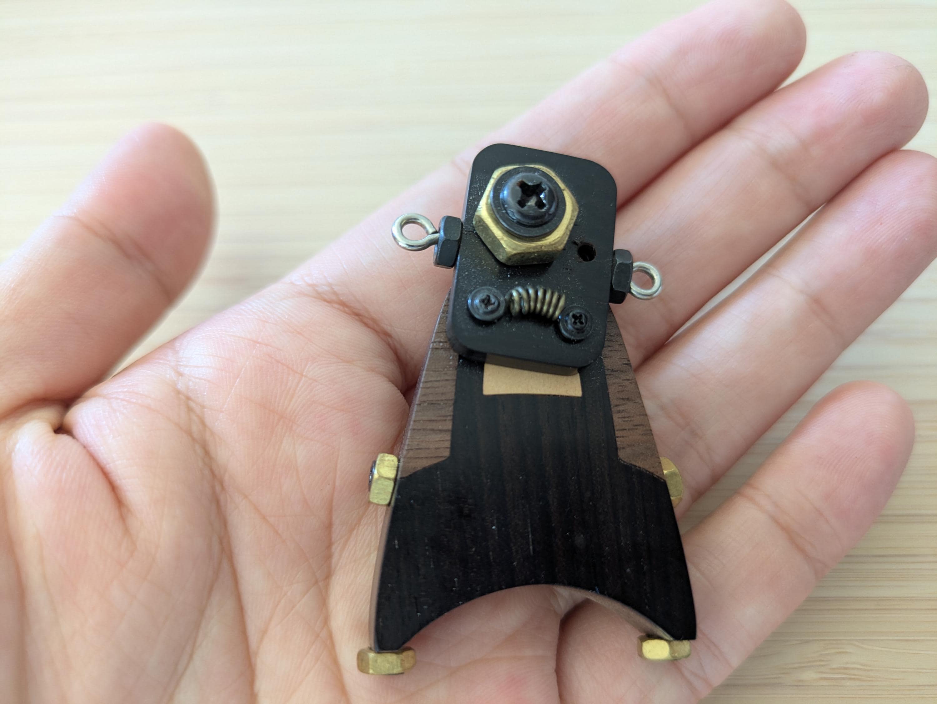 Handmade Wooden Man Making A Bow | Whimsical Figure Art Gift For Him