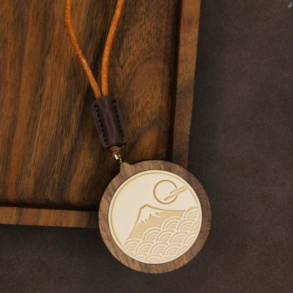 Handmade Japan Fuji Mountain Wooden Car Charm | Minimalist Gift