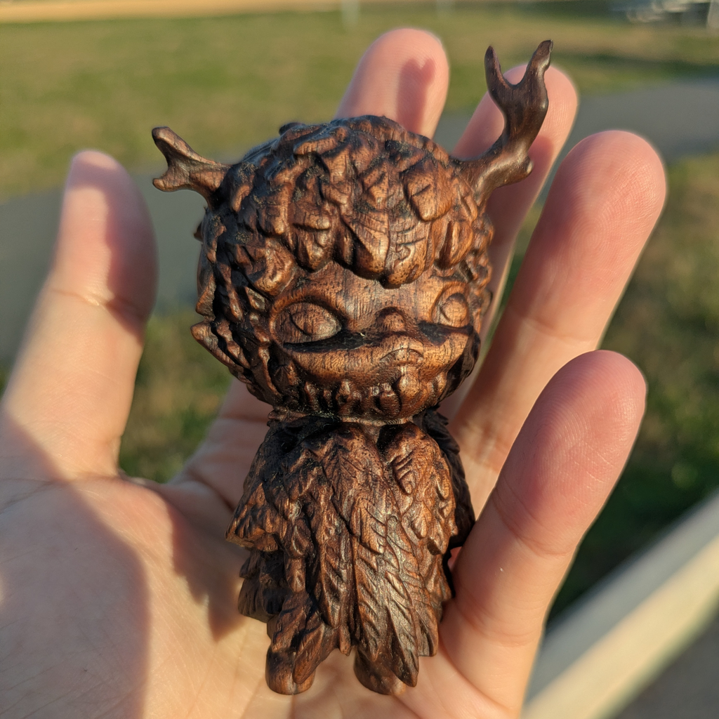 Handmade Wooden Feather Hirono Xiaoye Figurine