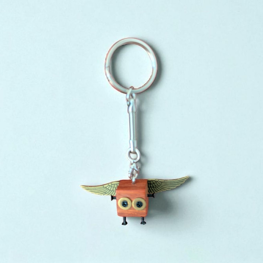 Mini Wooden Steampunk Mechanical Robot Keychain | Cute Gift For Him