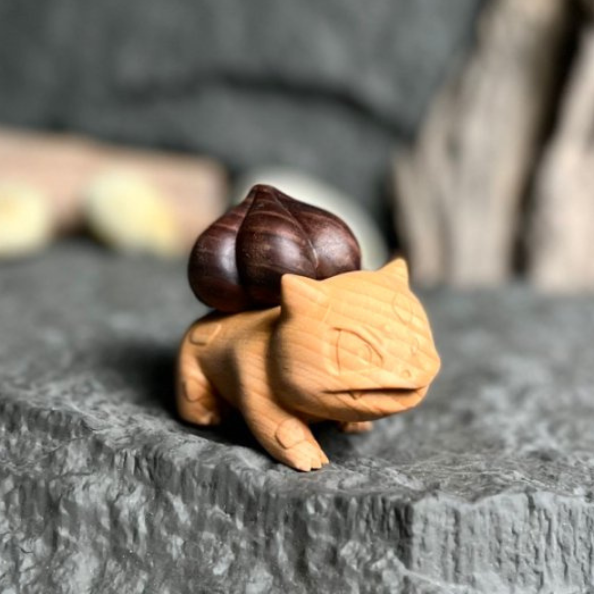 Handmade Wooden Bulbasaur Planter Monster