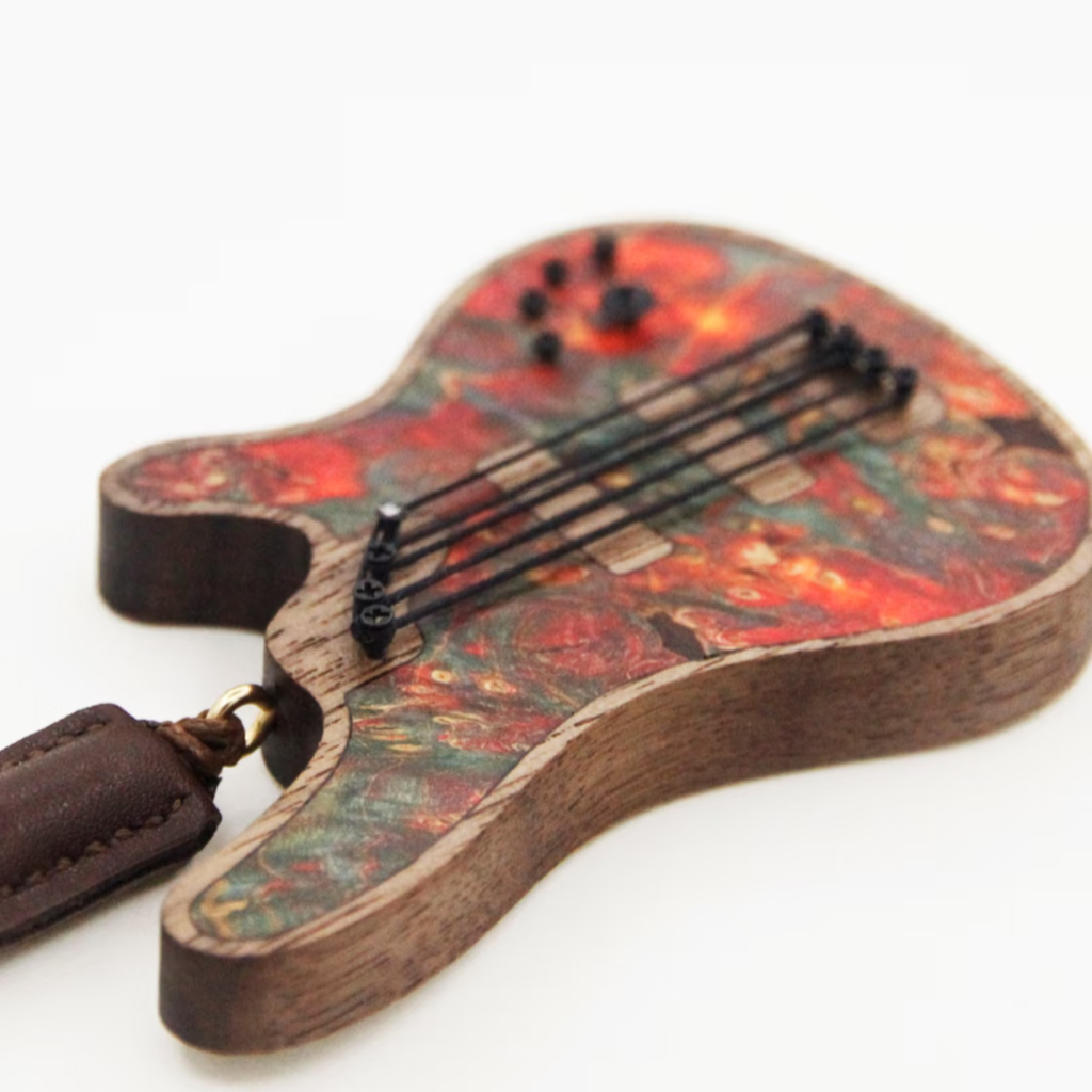 Handmade Wooden Mini Colorful Bass Charm